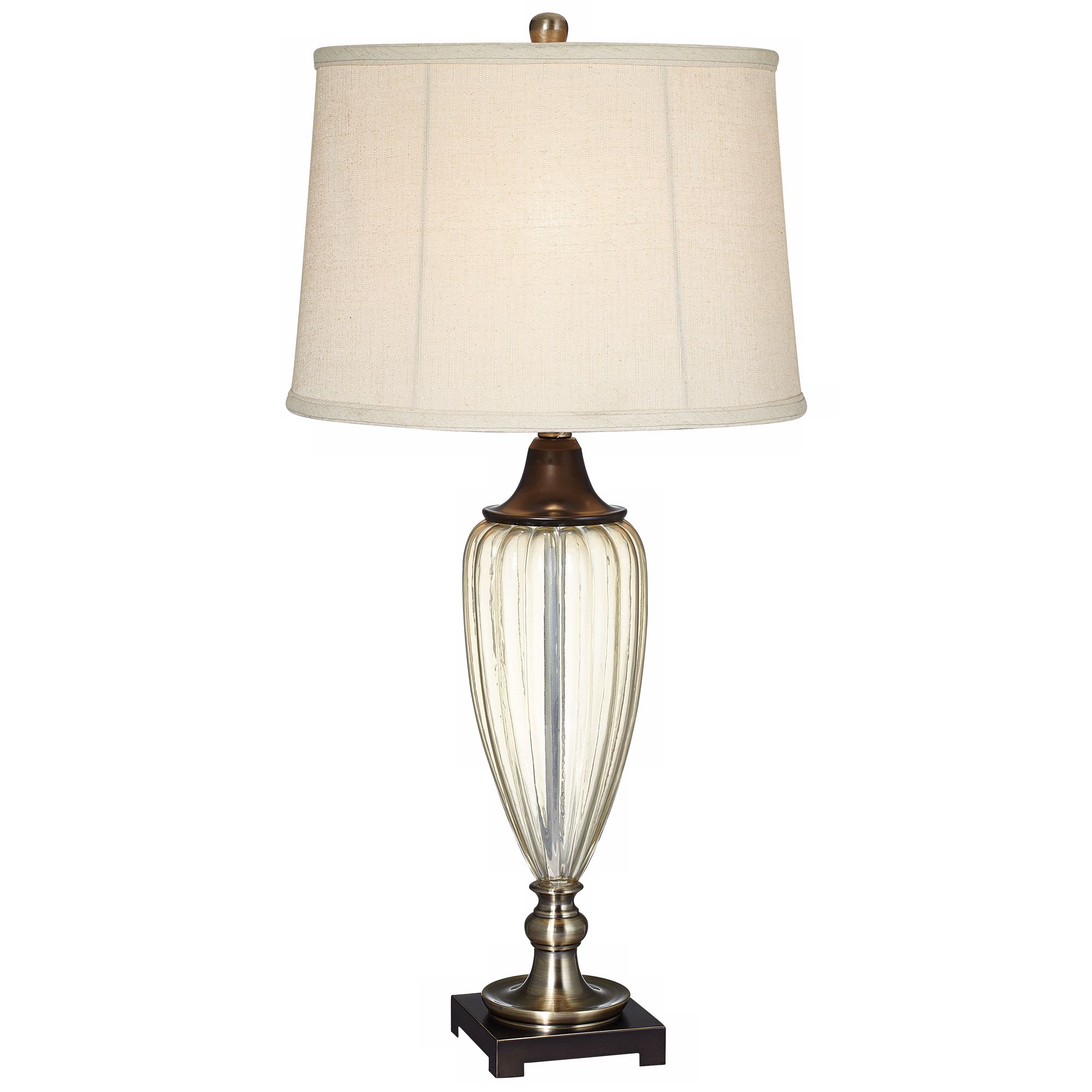Suffolk Bronze and Gold Glass and Metal Buffet Lamp