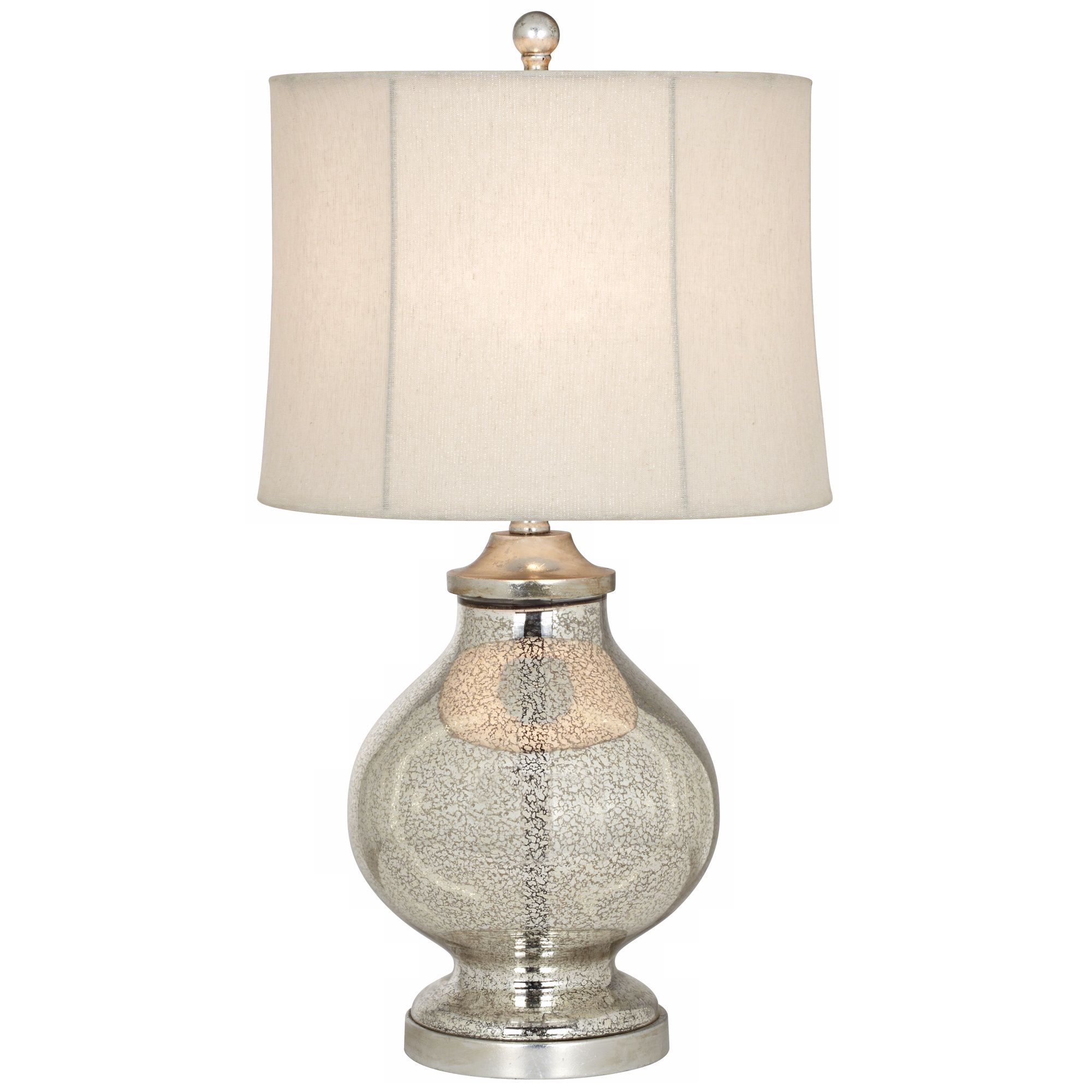 Kathy Ireland Manhattan Modern Tall Silver Glass Table Lamp