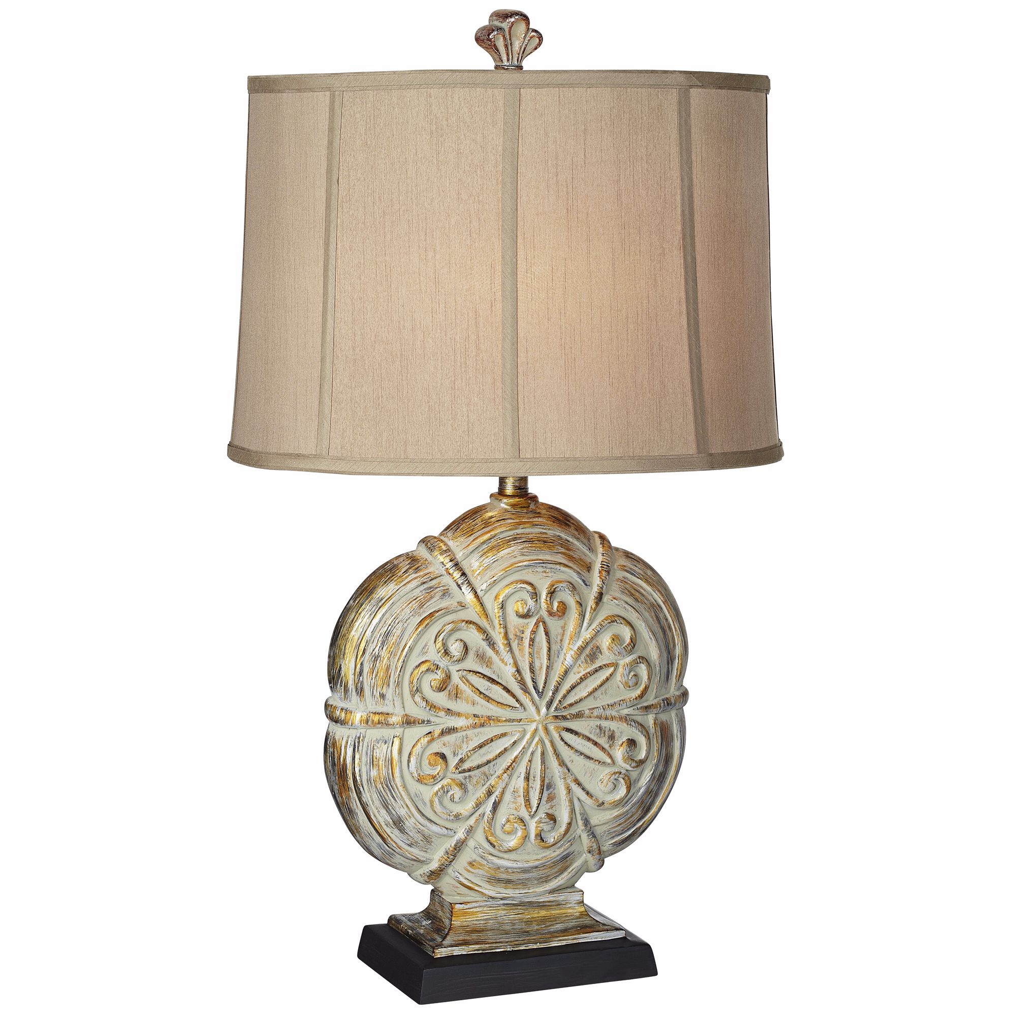 Medallion Crest Antique Gold Table Lamp
