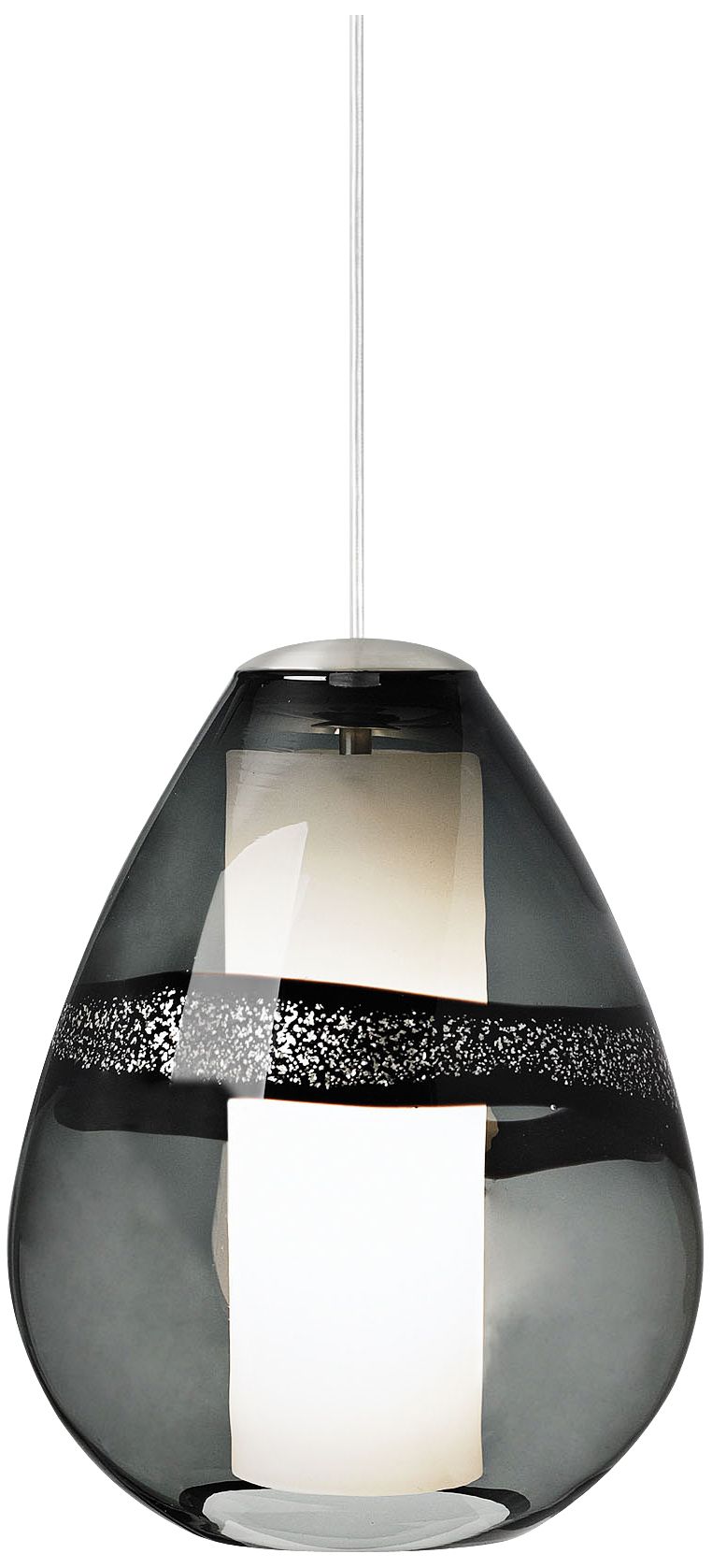 LBL Miyu Gray and Satin Nickel 10" Wide Pendant Light