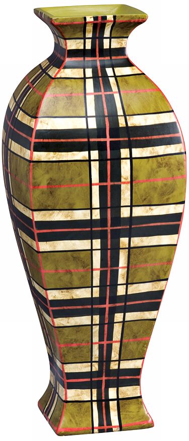 Kichler Malcolm 18" High Plaid Decorative Porcelain Vase