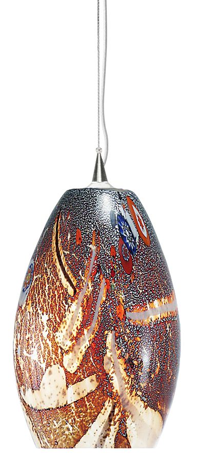 LBL Monty 7 1/2" Wide Mocha Murano Glass Pendant Light