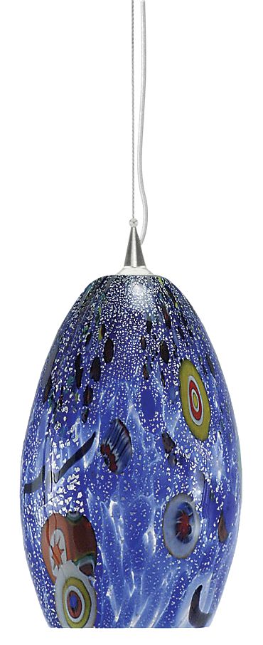 LBL Monty 7 1/2" Wide Blue Murano Glass Pendant Light