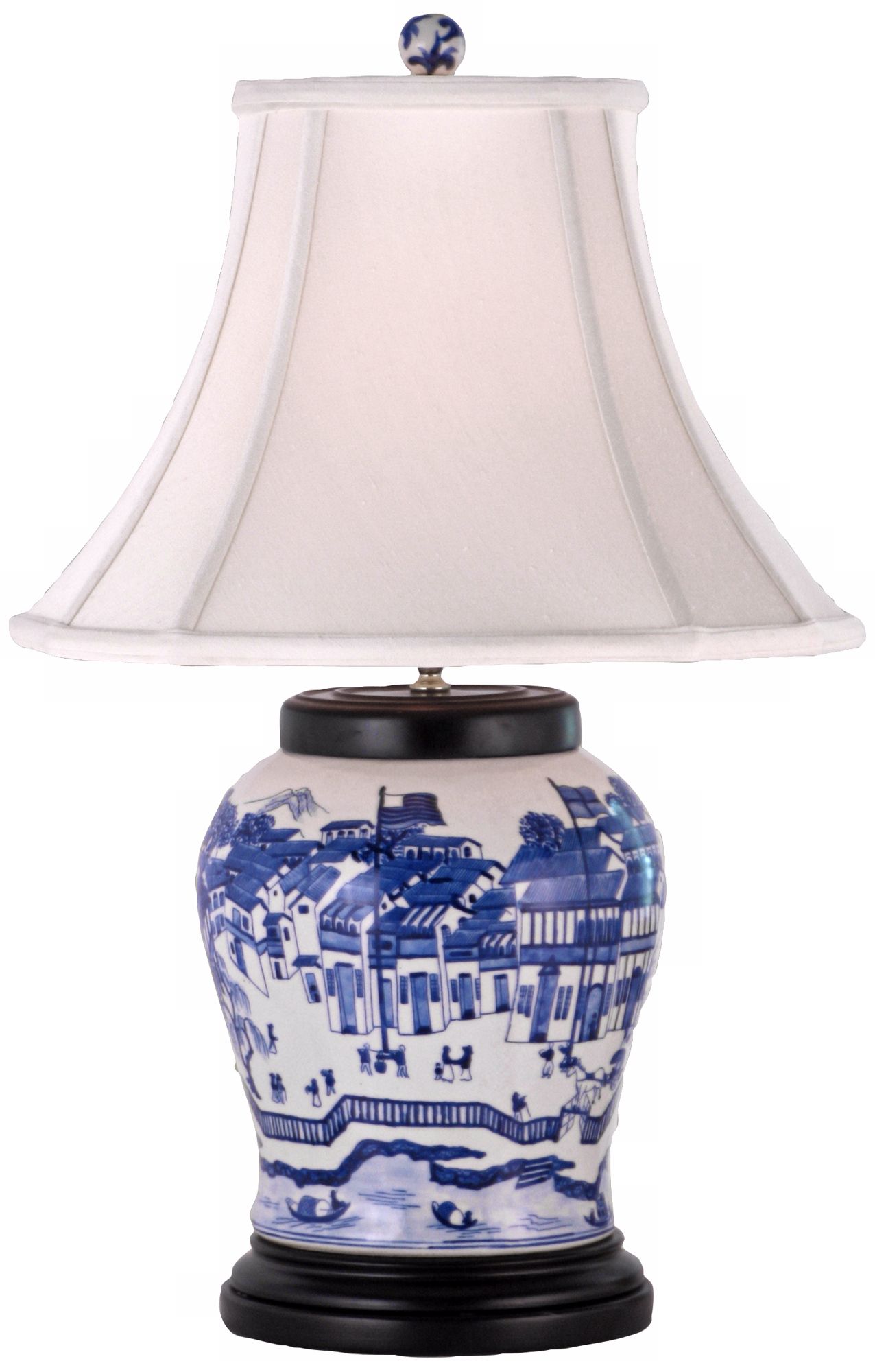 Blue and White Hang Porcelain Wine UrnTable Lamp