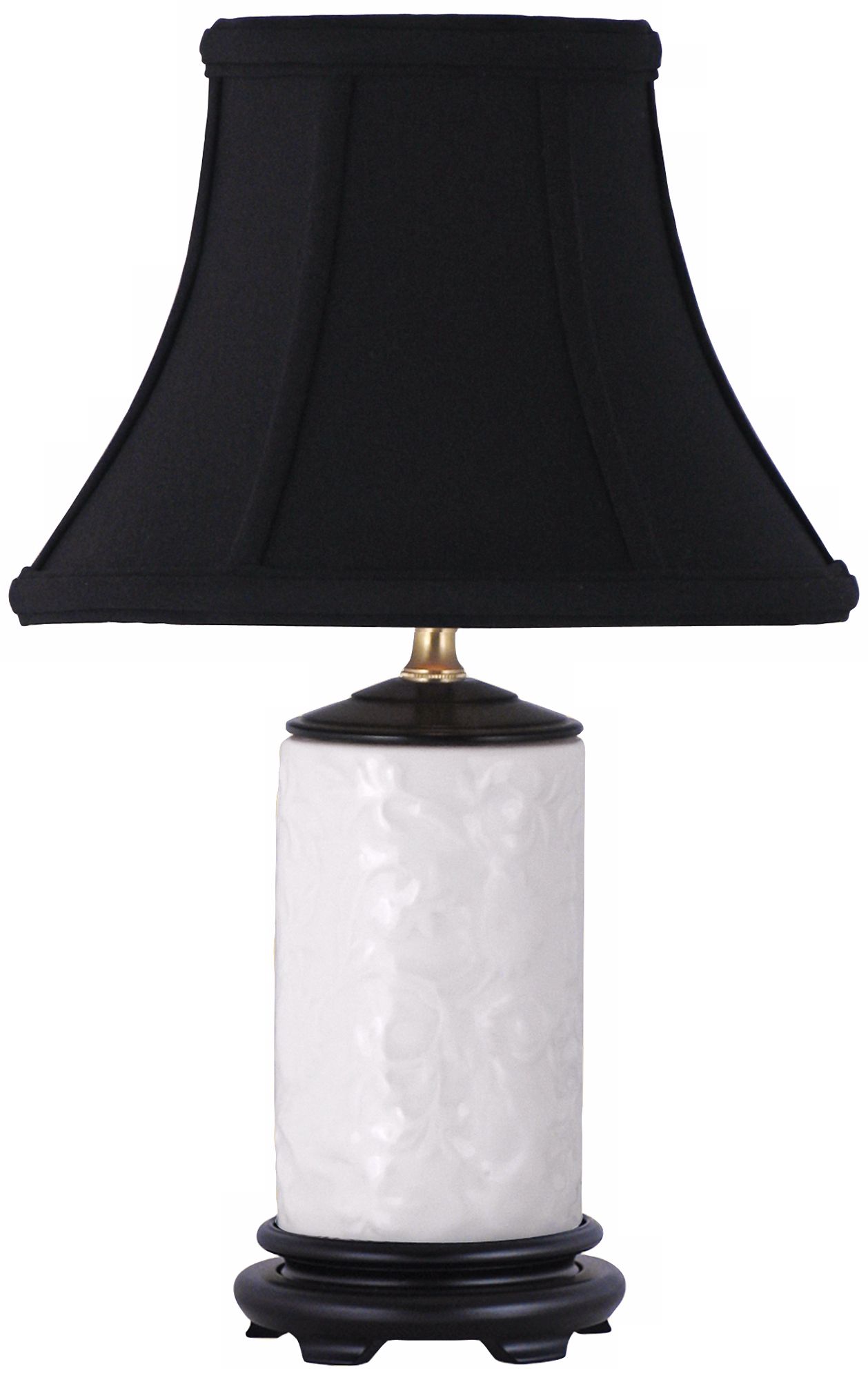 White Vase with Black Shade Porcelain Table Lamp