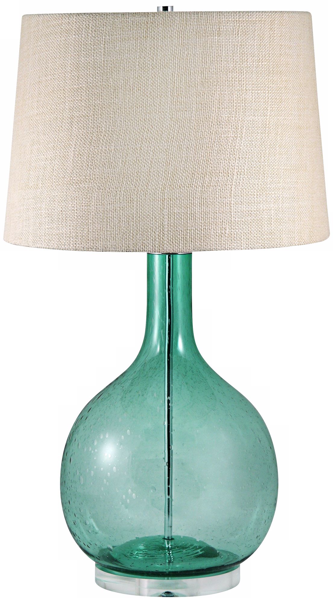 Green Seeded Glass Table Lamp