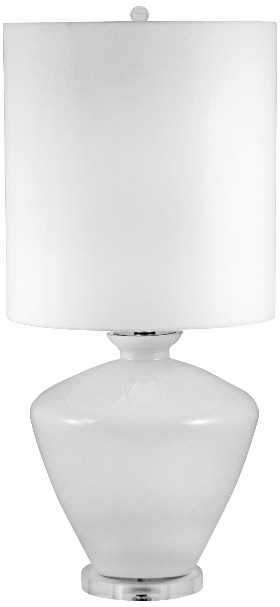 Glossy White Glass Urn Table Lamp