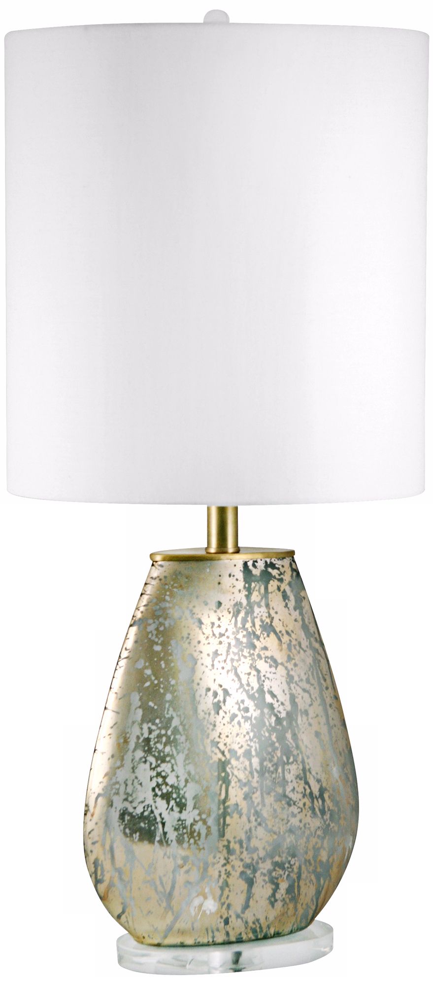 Oval Gold Acid Etched Glass Table Lamp