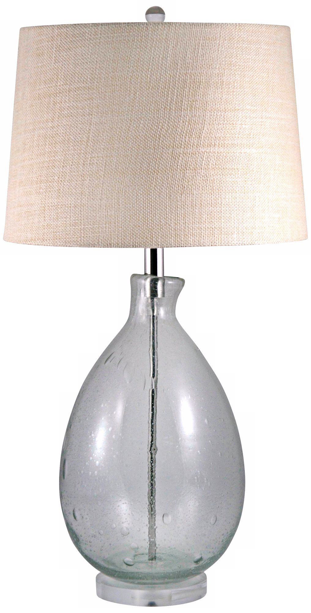 Clear Seeded Glass Table Lamp