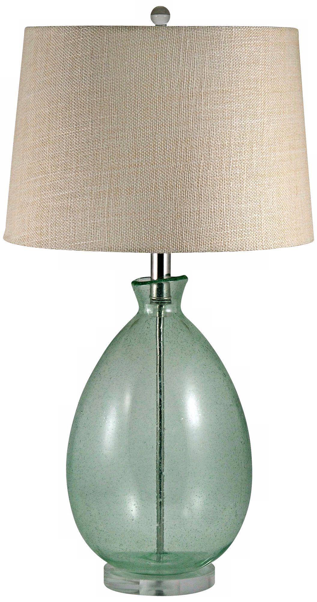 Light Green Seeded Glass Table Lamp