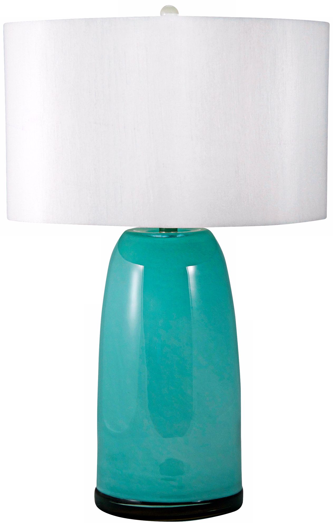 Mouth-Blown Aqua Blue Glass Table Lamp