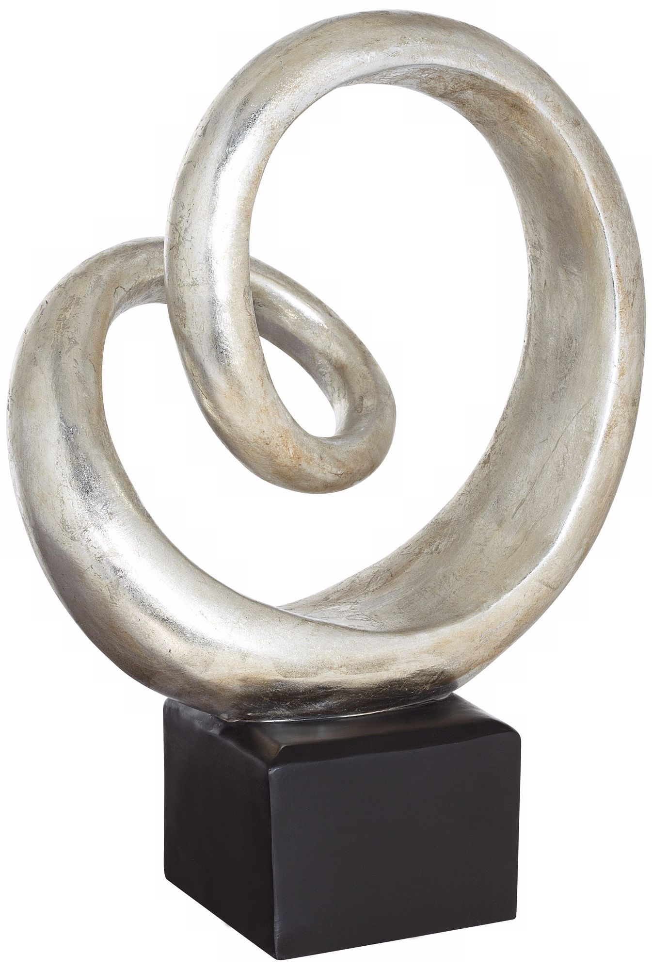 Silver Slanted Spiral Sculpture