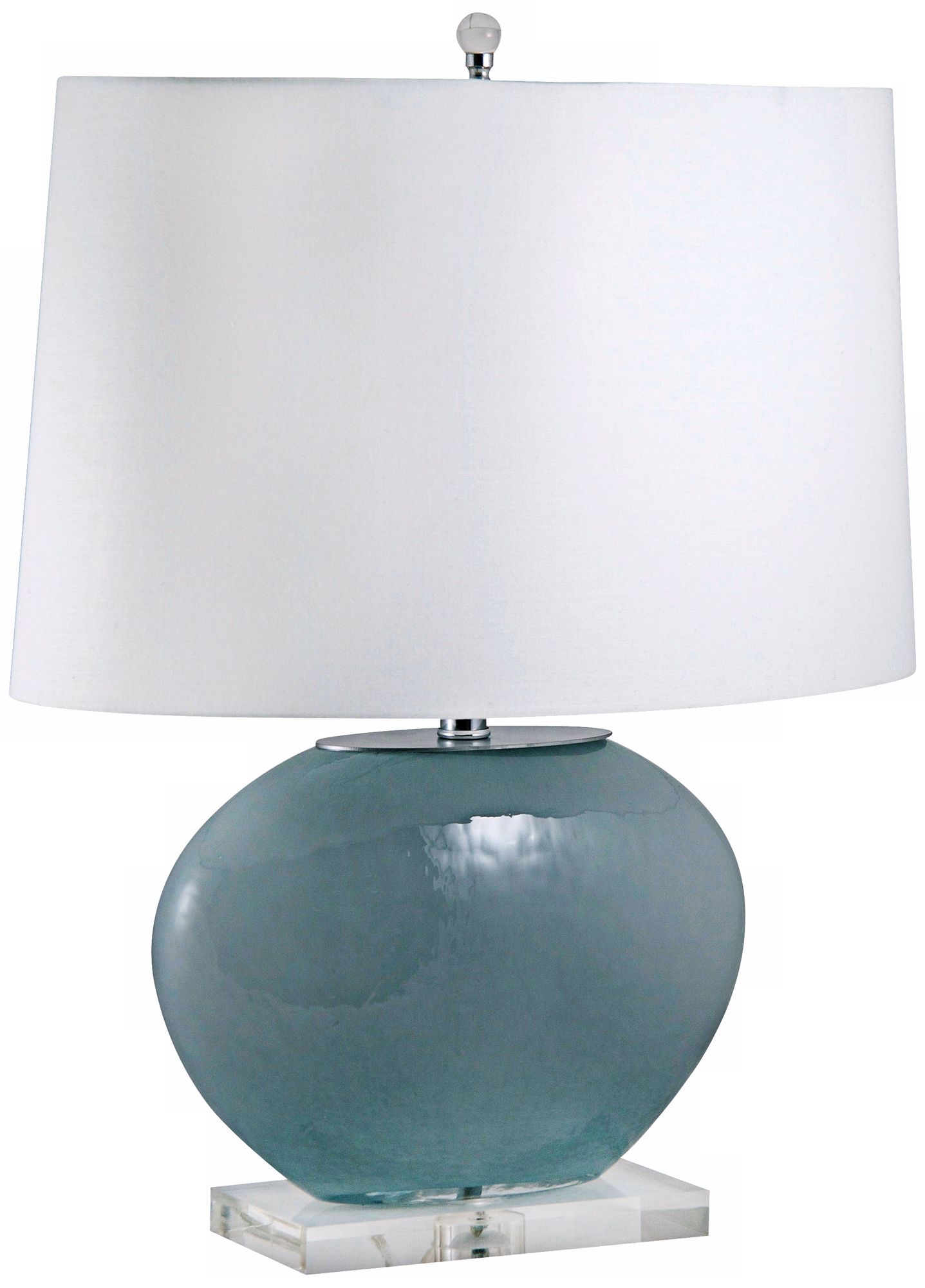 Gray Oval Glass Table Lamp