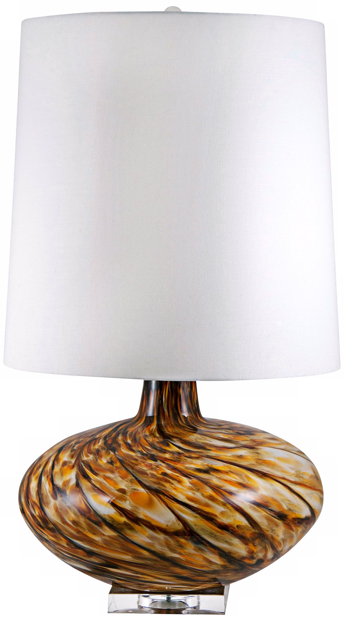 Swirl Amber Art Glass Table Lamp