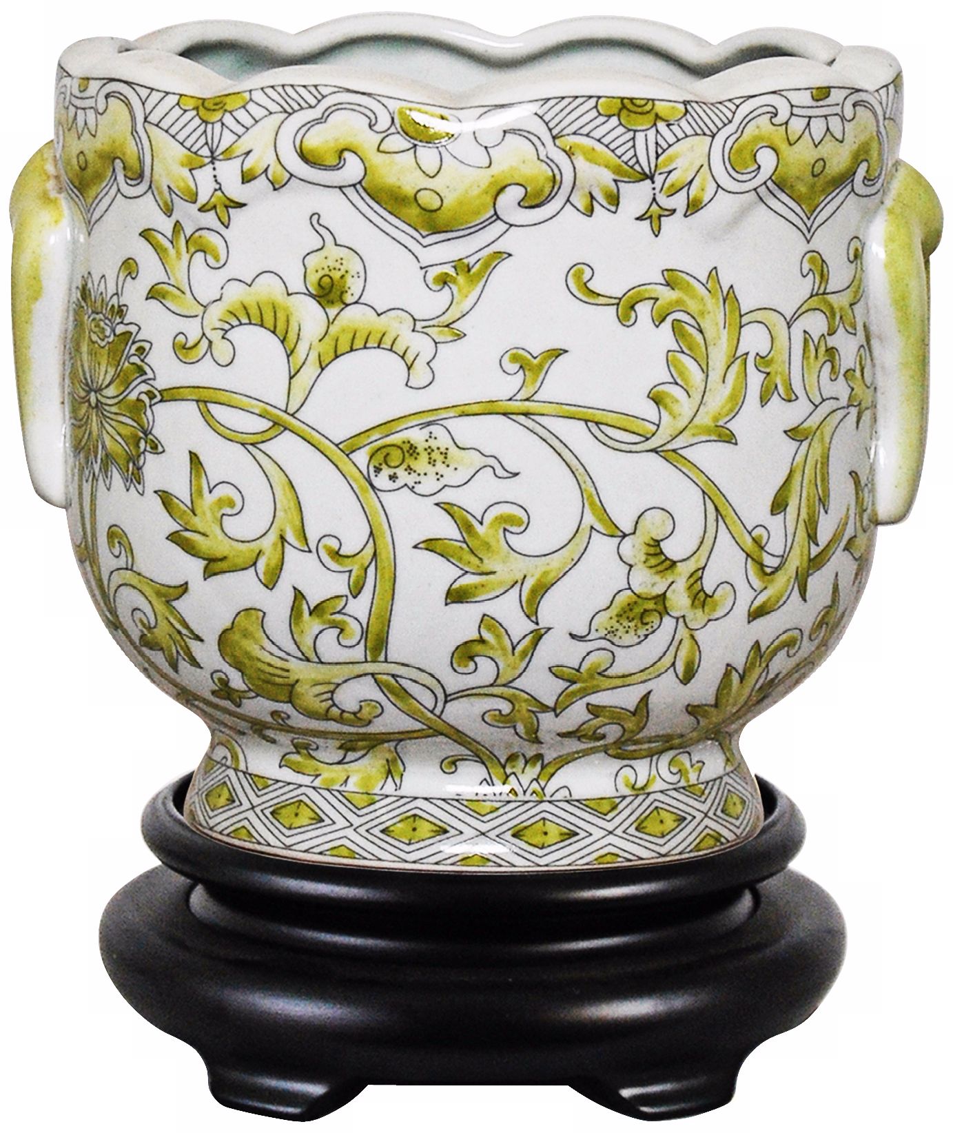 Lemon Floral Porcelain Cachepot