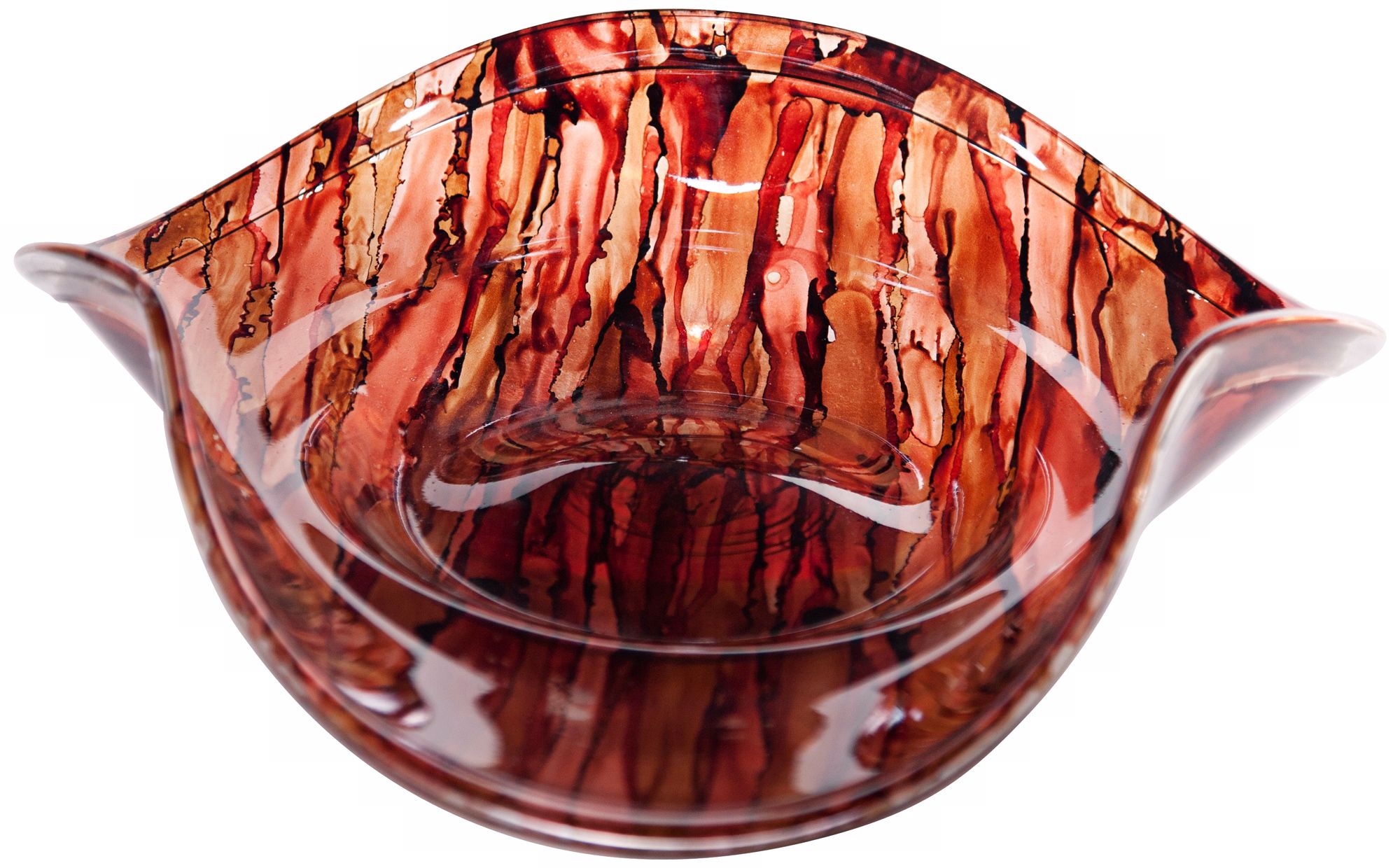 Chestnut Curved Art Glass Decorative Plate