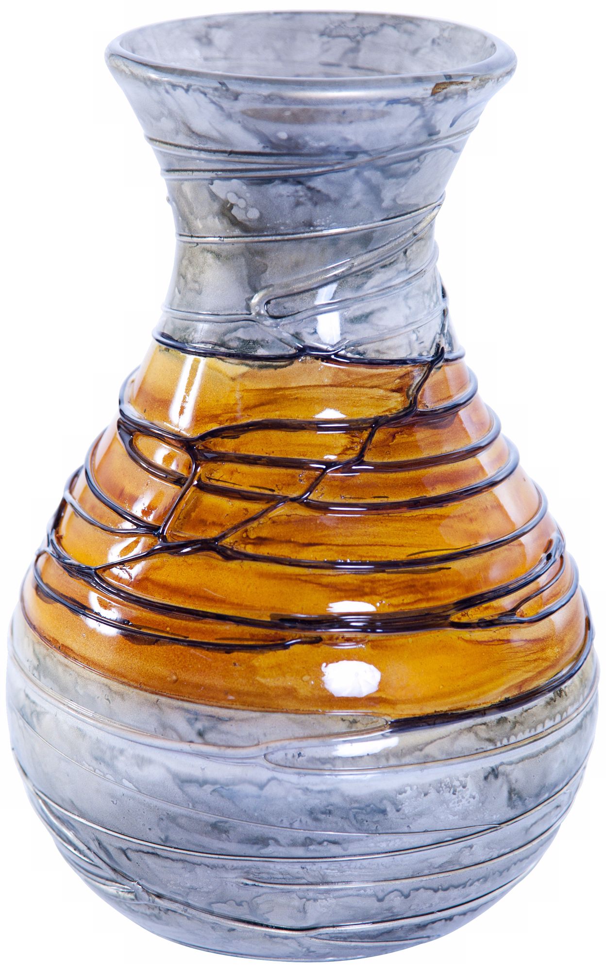 Lemon Twist Round Decorative Art Glass Vase