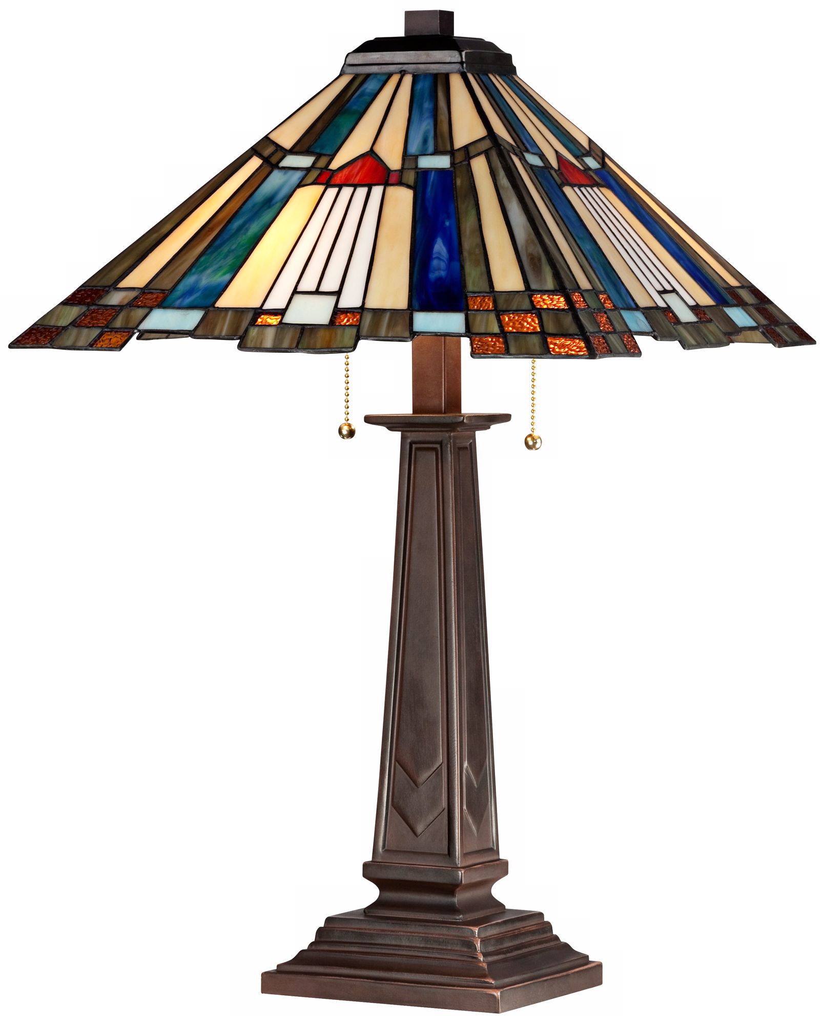 Red Arrow Mission Tiffany Style Table Lamp