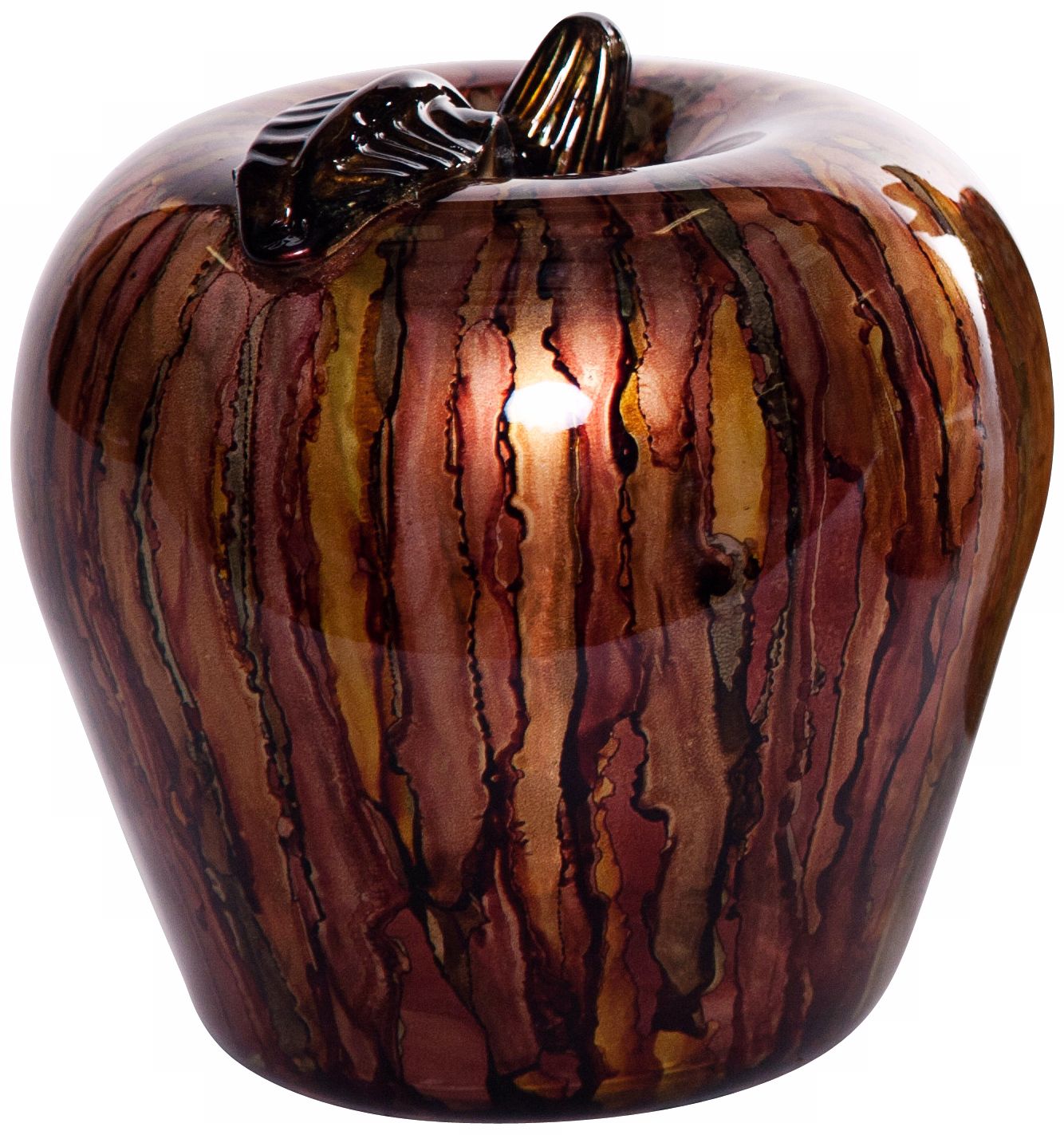 Multicolor Art Glass Apple Accent