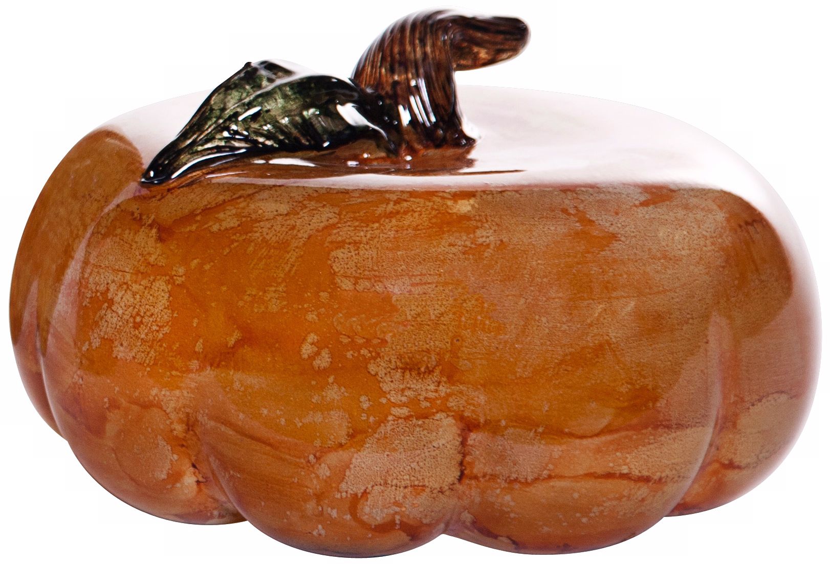 Multicolor Art Glass Pumpkin Accent