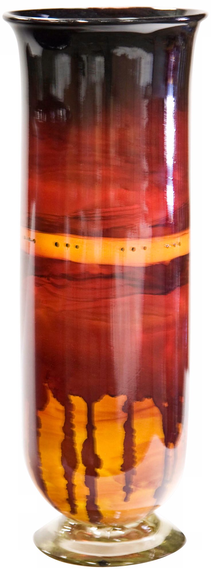Desert Drip Hand-Painted Large Recycled Glass Hurricane