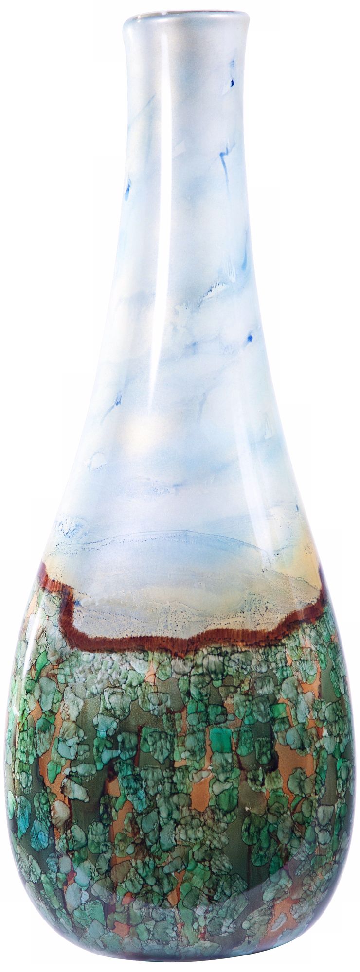 Jardin Large 28" High Triangle Decorative Glass Bottle