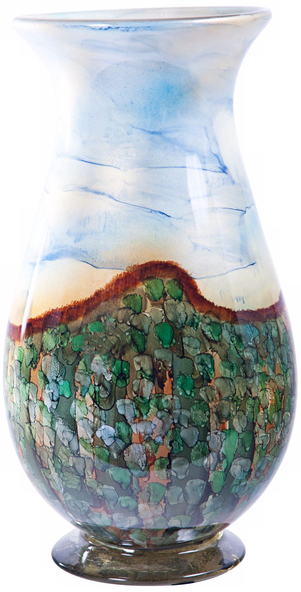 Jardin Art Glass Hurricane Vase Candle Holder