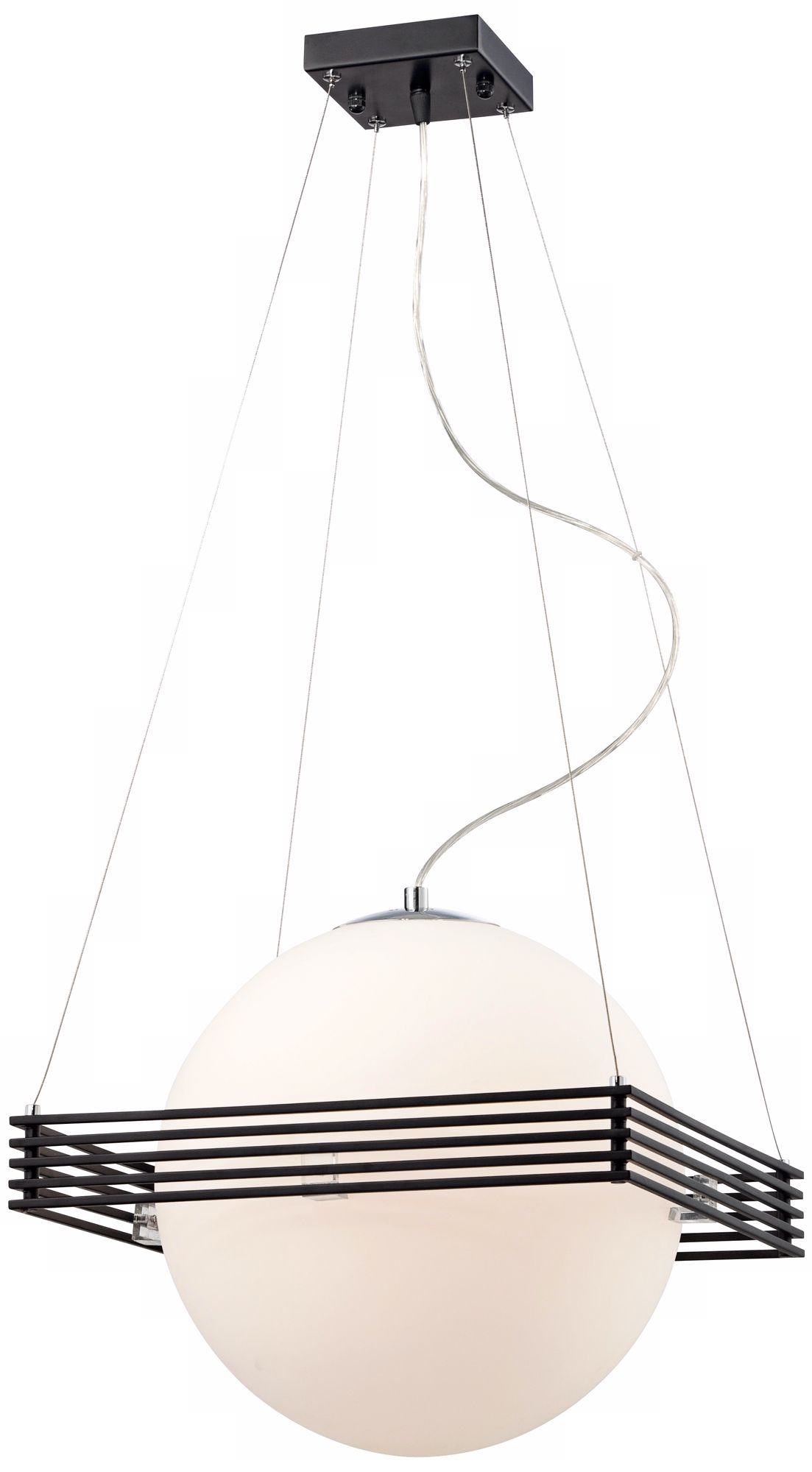 Black Lines Opal Globe 15 3/4" Wide Pendant Light