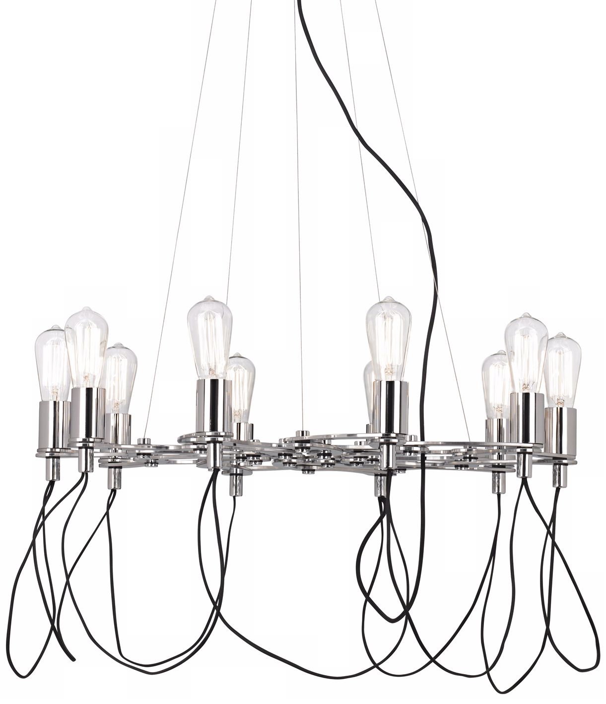 Possini Euro Chrome Edison Style Cluster Bulb Chandelier