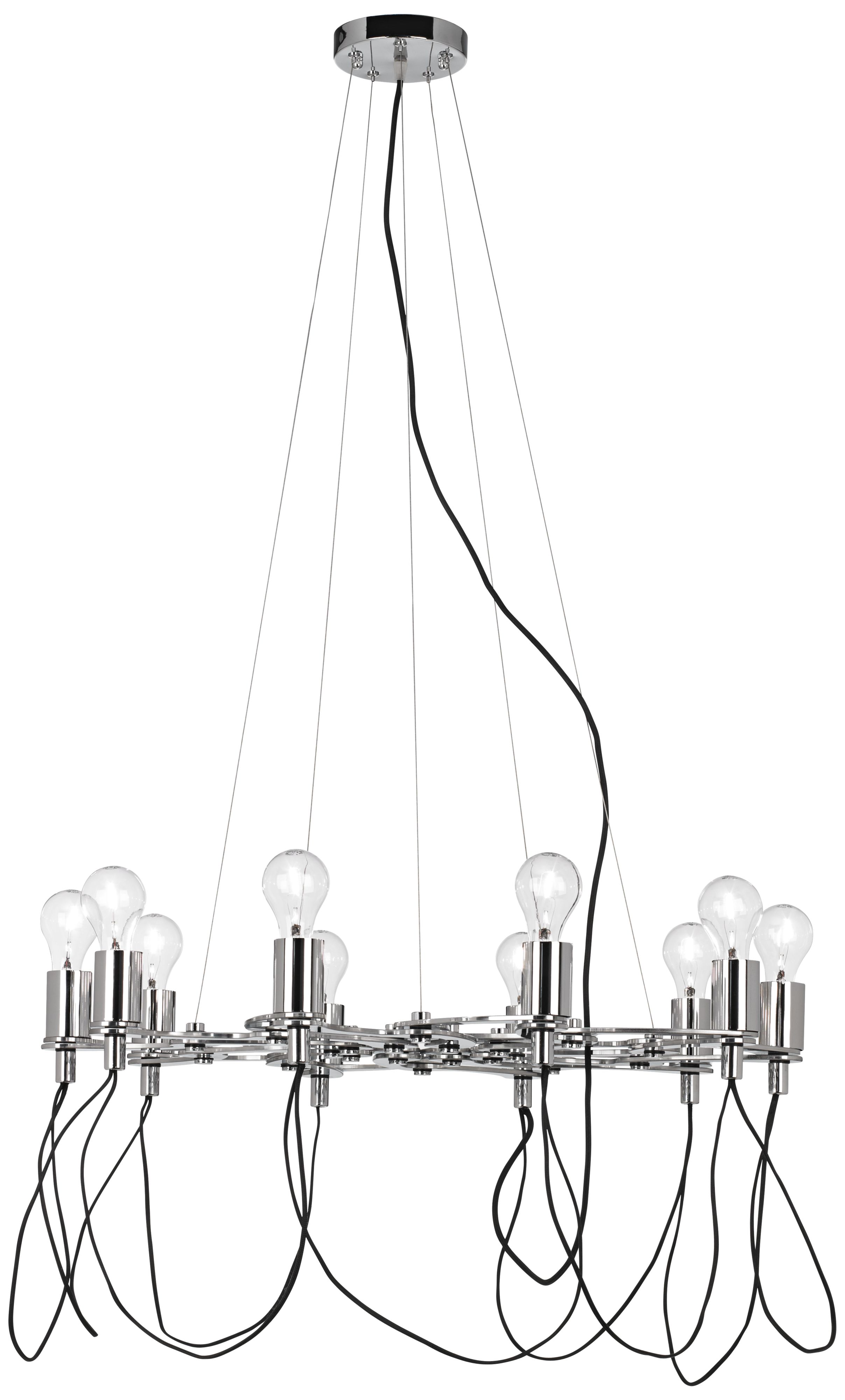 Possini Euro Chrome Light Bulb Cluster Chandelier