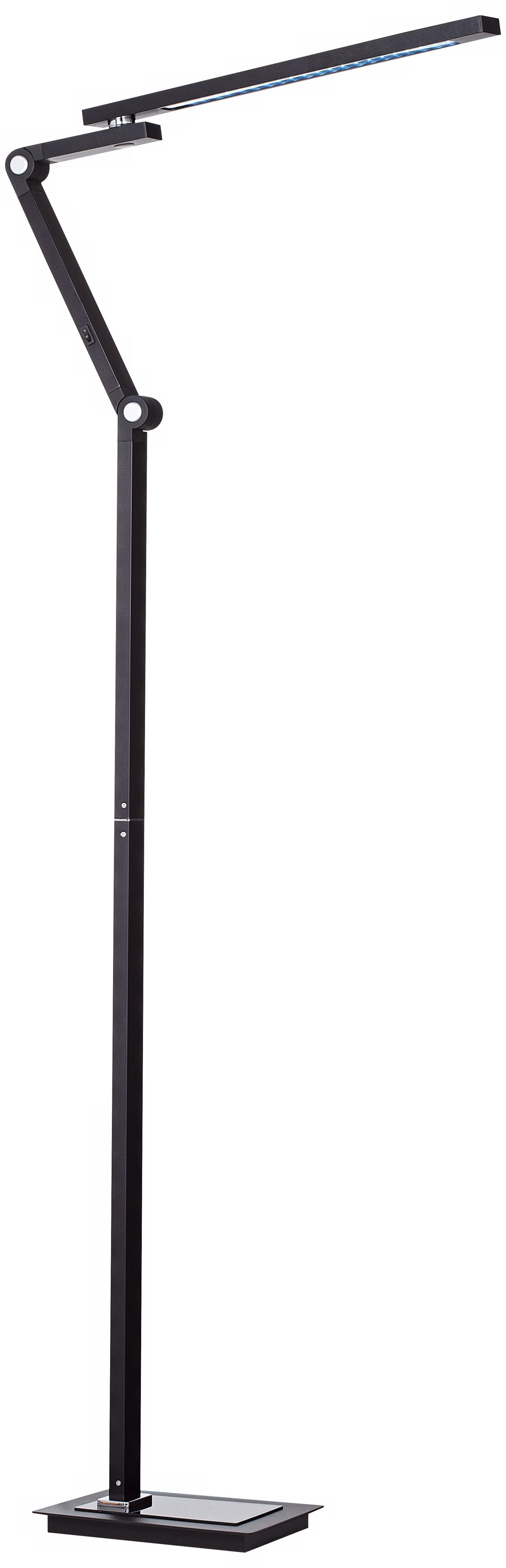 Black Aluminum Adjustable LED Floor Lamp