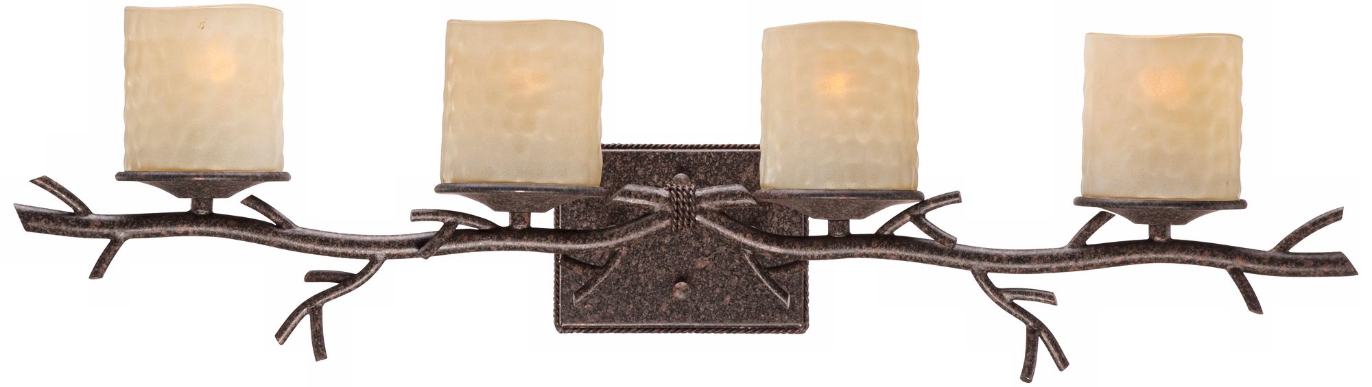 Twig Faux Candle Glass 33 1/2" Wide 4-Light Bath Light