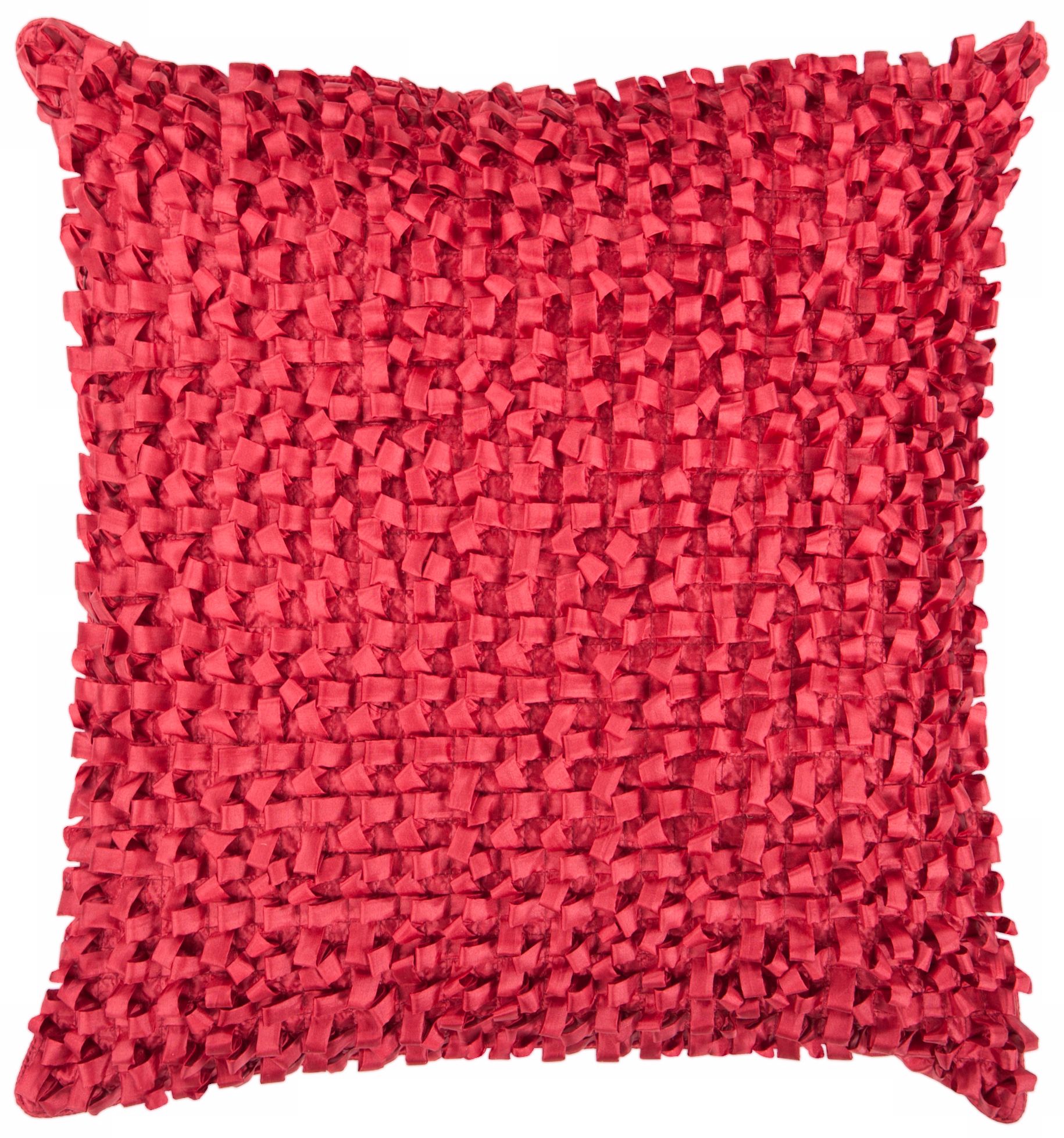 Surya Looped 18" Square Red Throw Pillow