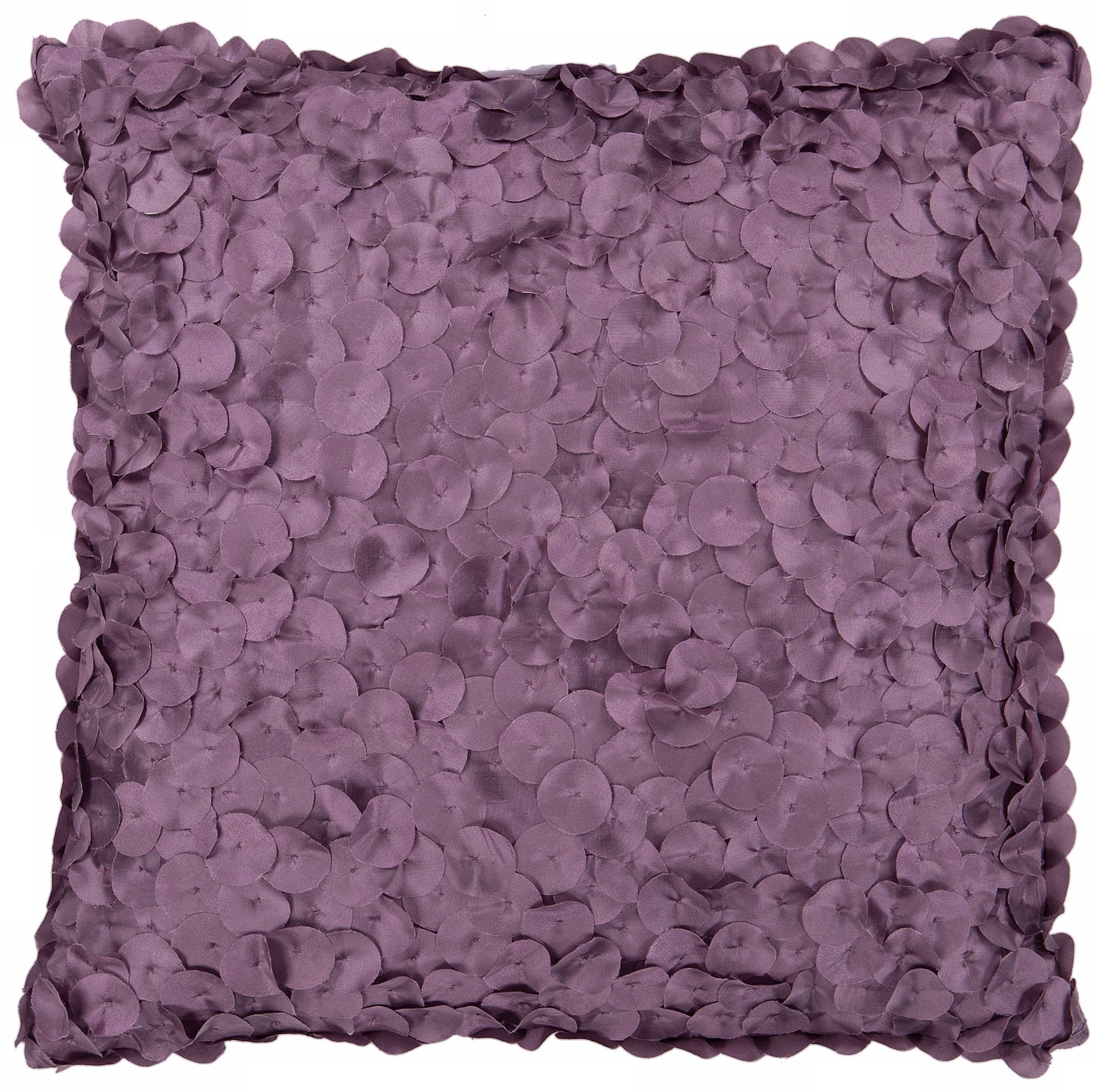 Surya Circle Applique 18" Square Grape Purple Accent Pillow