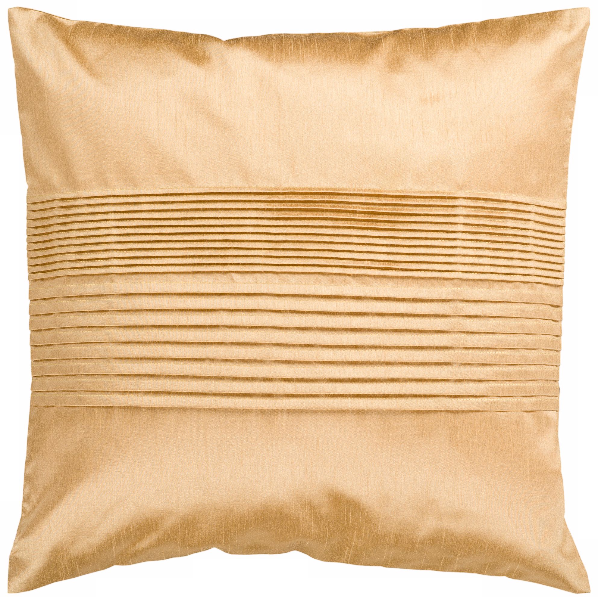 Surya Center Pleated 18" Cumin Yellow Throw Pillow
