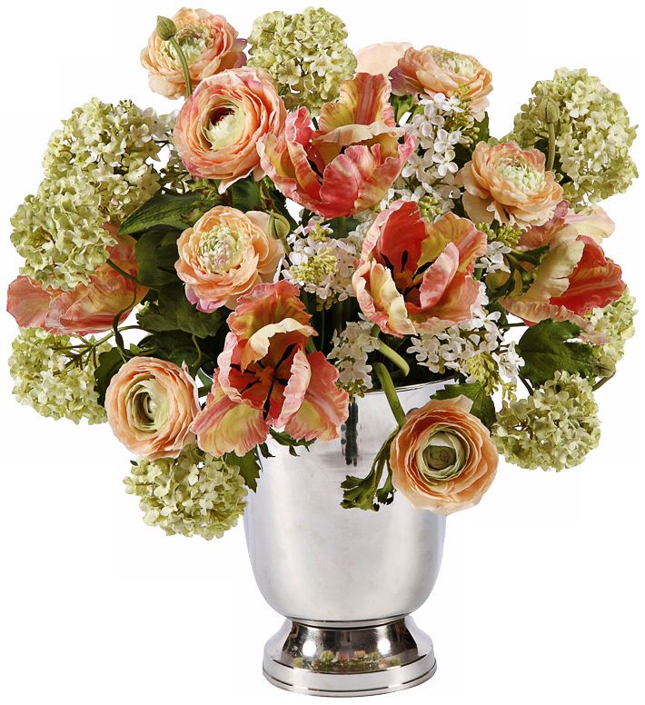 Jane Seymour 19" High Multicolor Garden Flowers in Vase