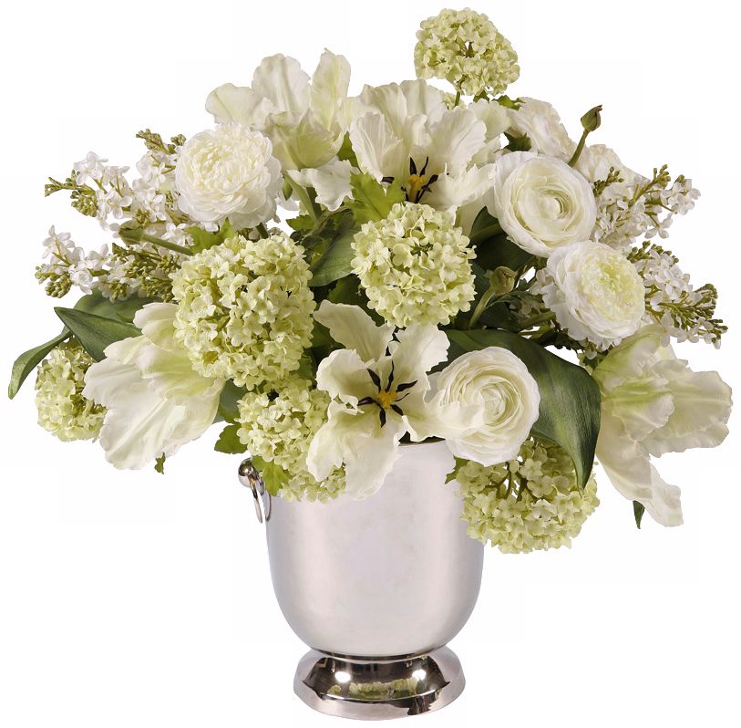 Jane Seymour 19" High White Garden Flowers in Vase