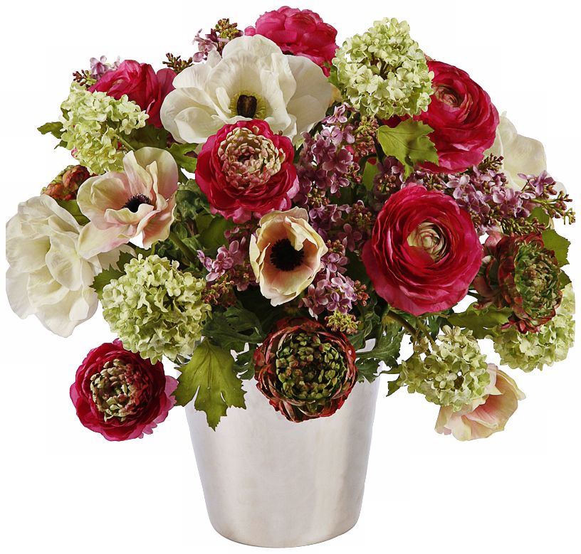 Jane Seymour 17" High Multicolor Garden Flowers in Vase