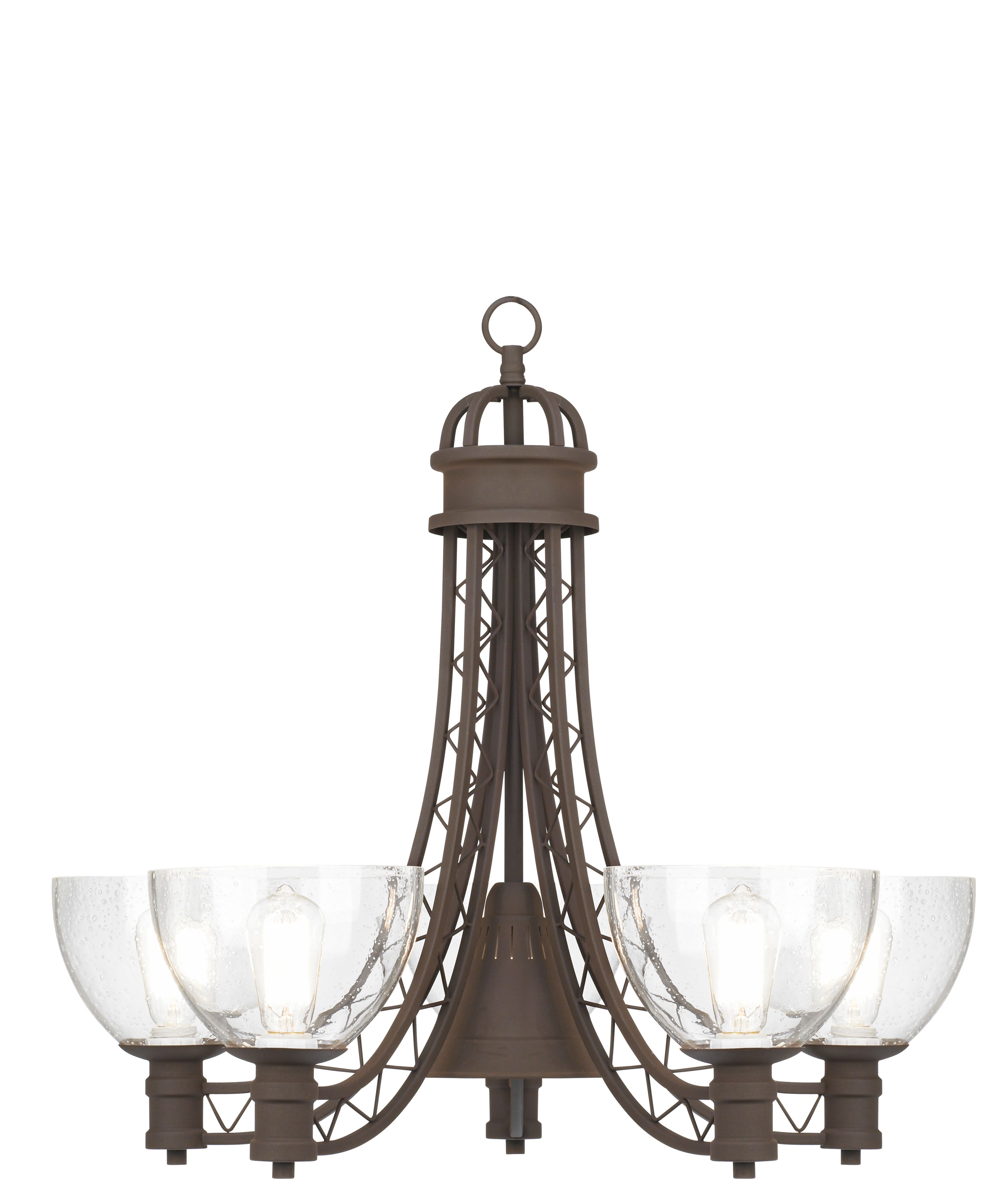 Industrial Lattice Truss 26 1/2" Wide Bronze Chandelier