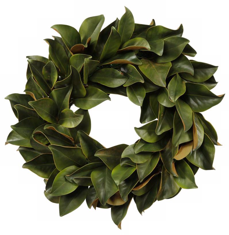 Jane Seymour 24" Green Faux Magnolia Leaf Wreath
