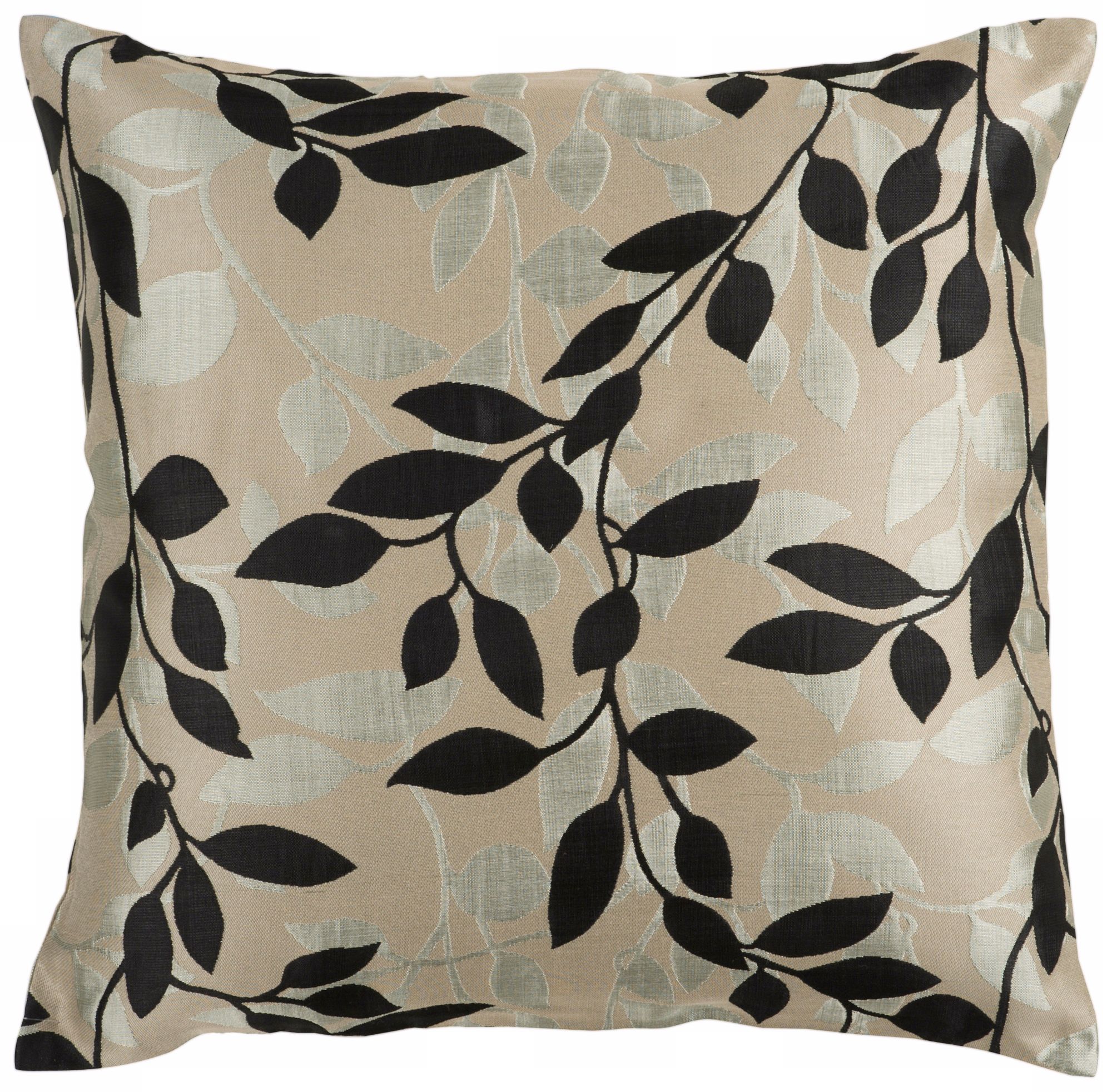 Surya 18" Square Gray and Black Throw Pillow