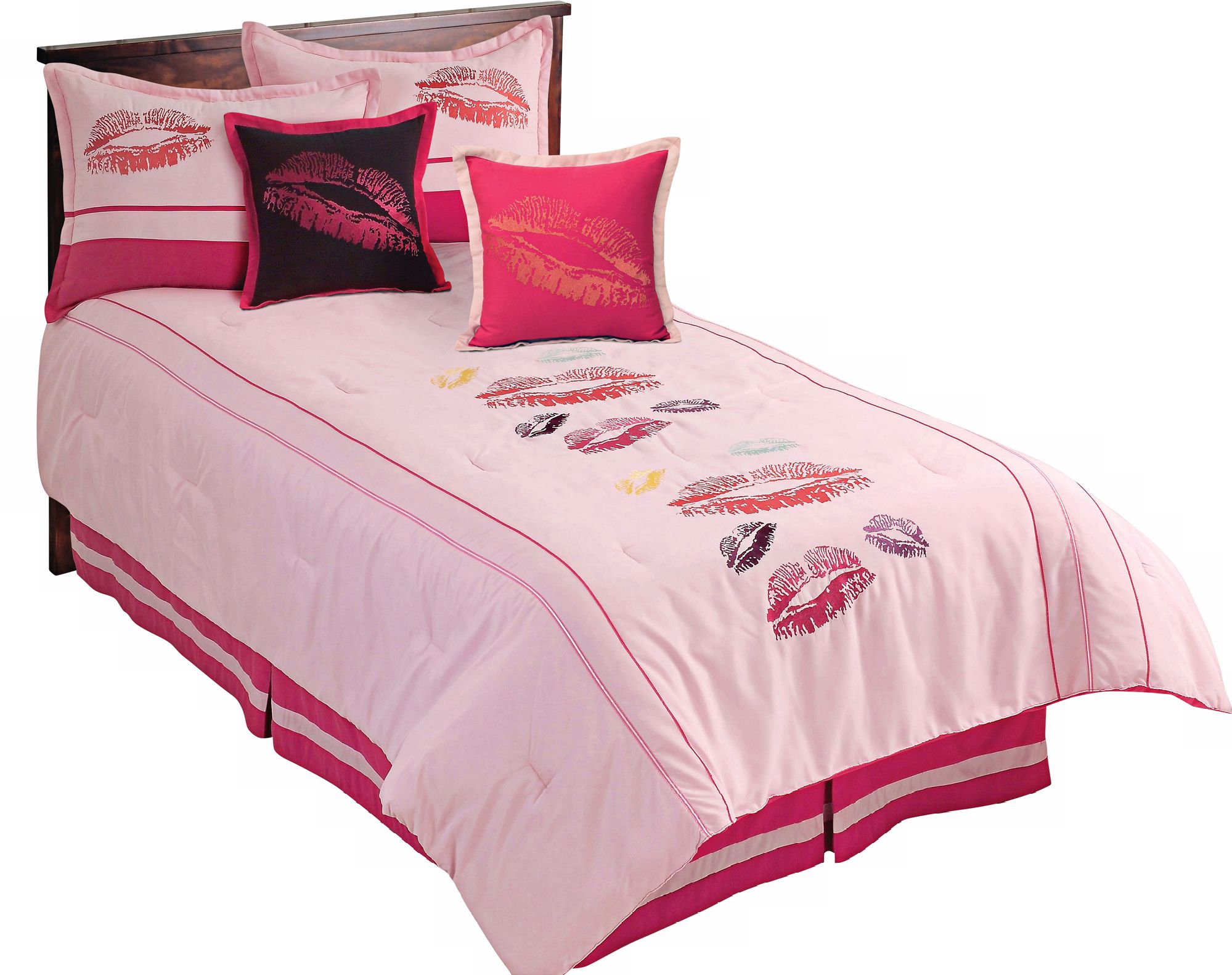 Kisses Pink and Fuchsia Comforter Bedding Sets