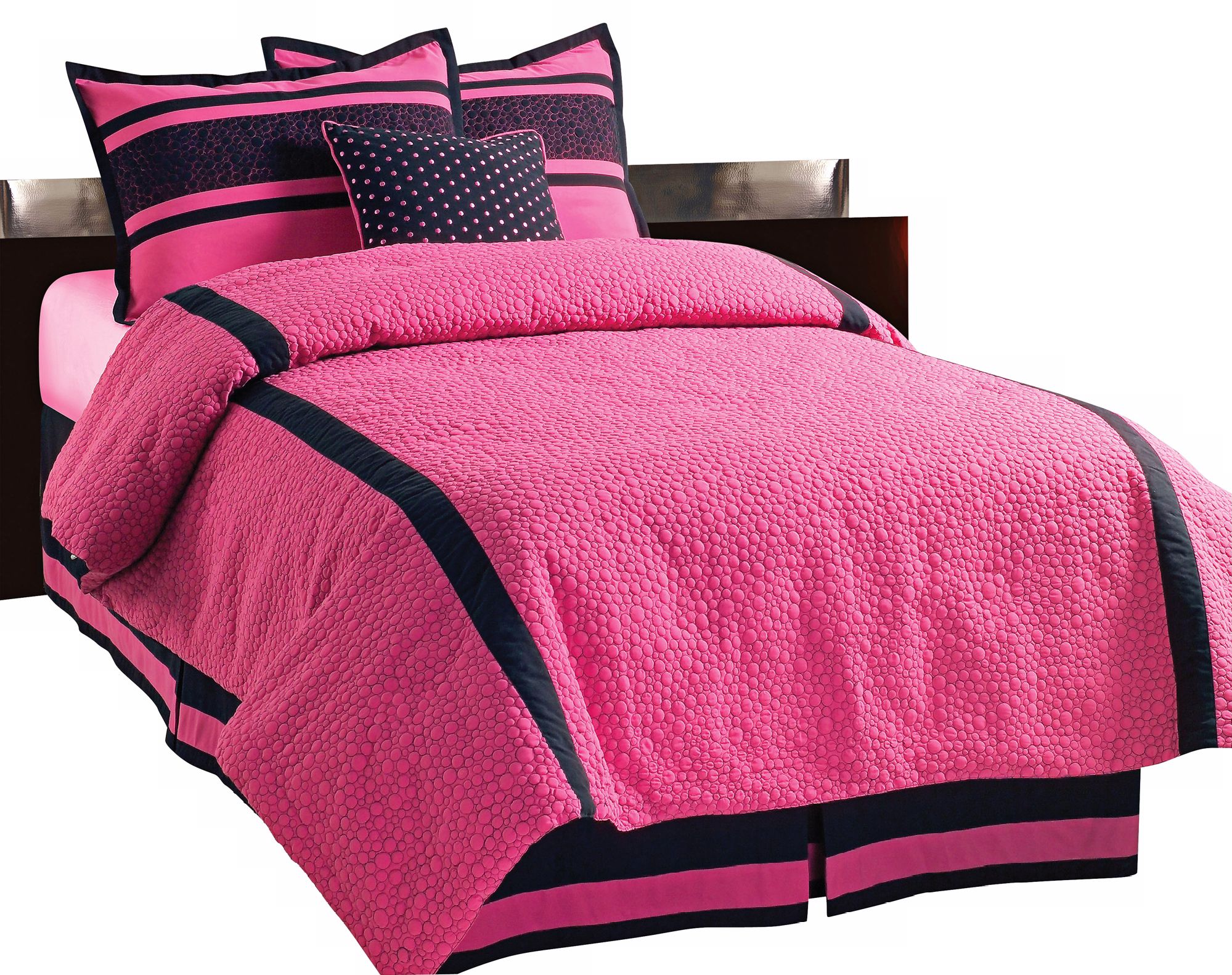 Pebbles 16" Square Pink and Black Throw Pillow