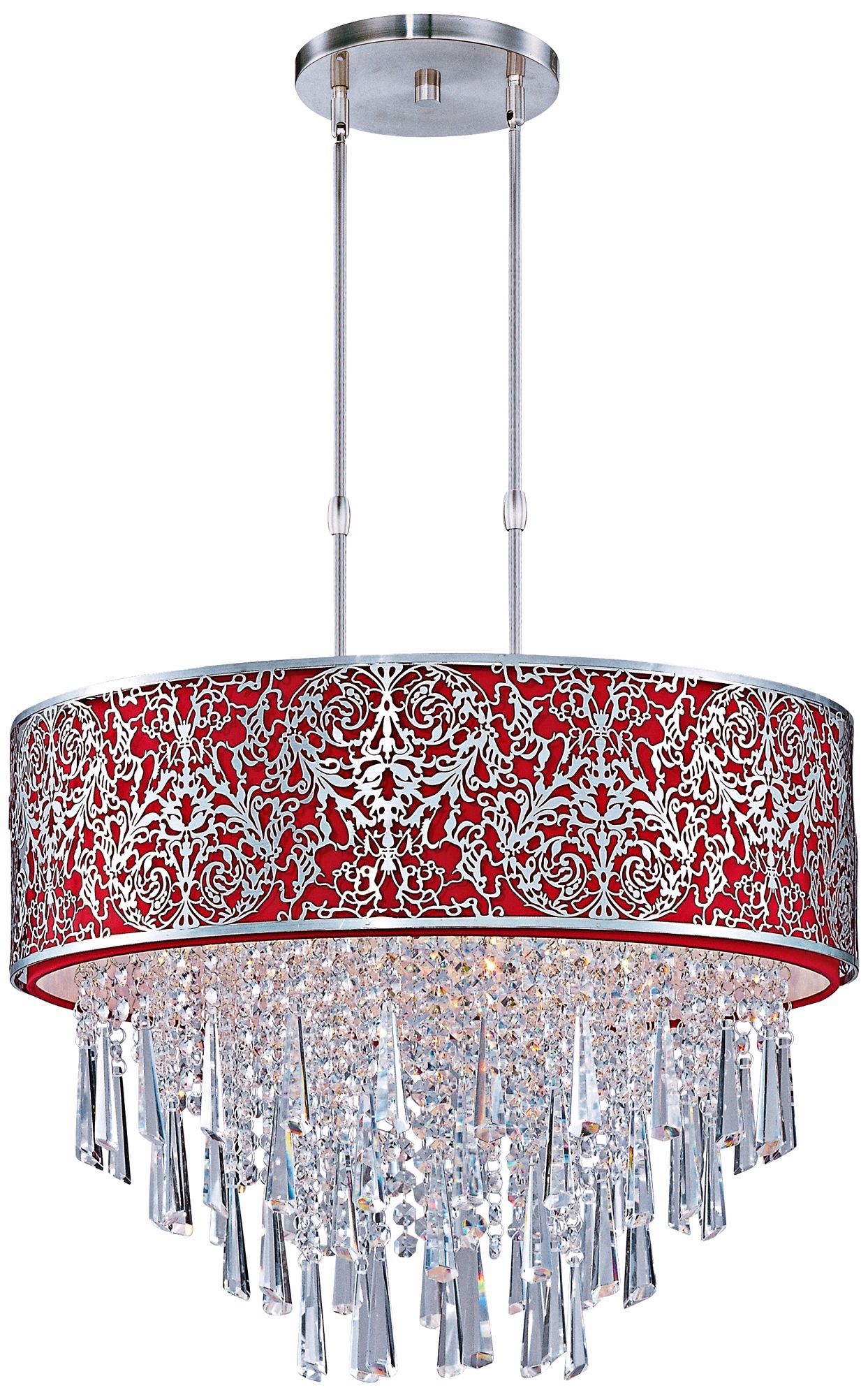 Maxim Rapture 21" Wide Red and Satin Nickel Pendant Light
