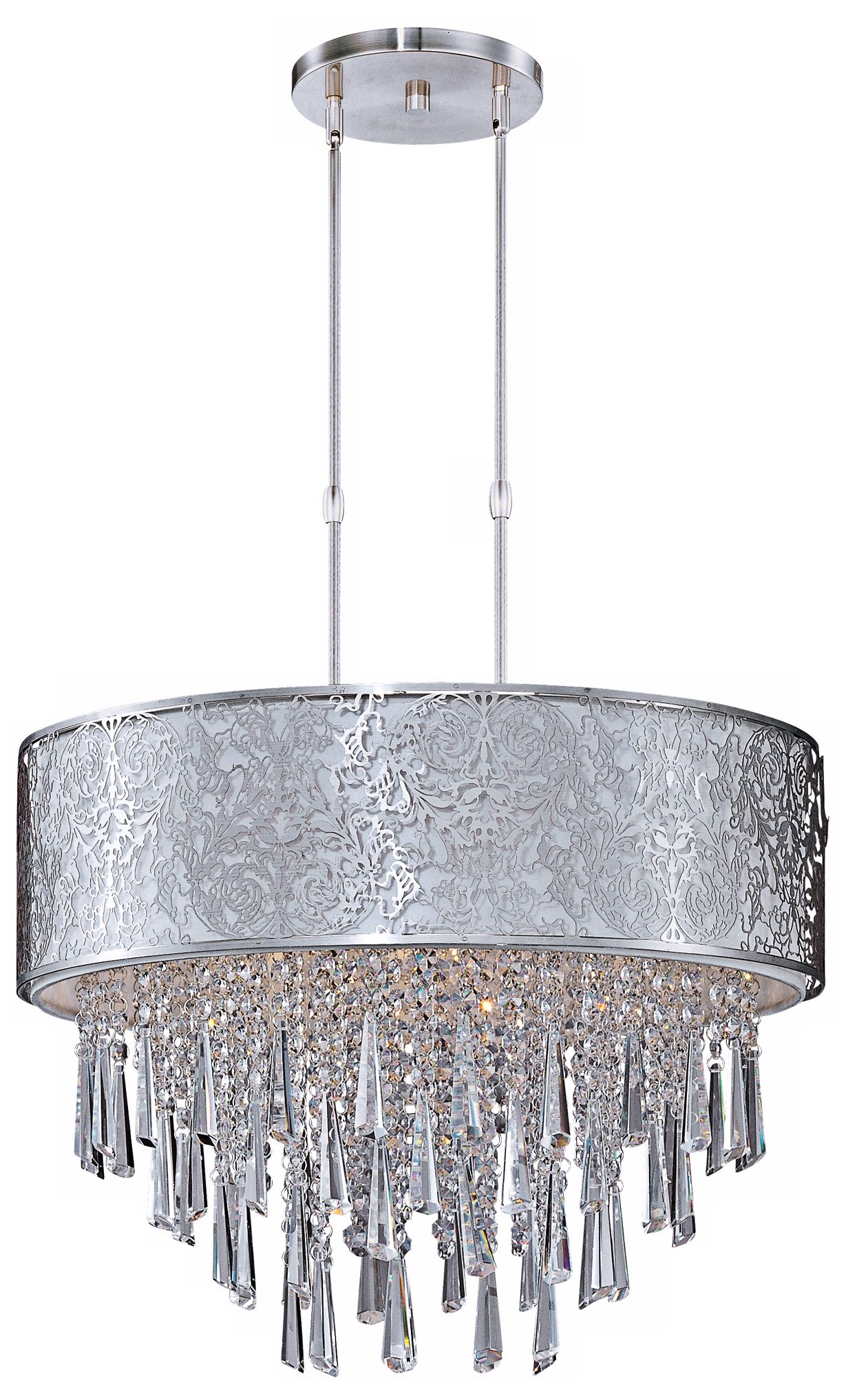 Maxim Rapture 21" Wide White and Satin Nickel Pendant Light