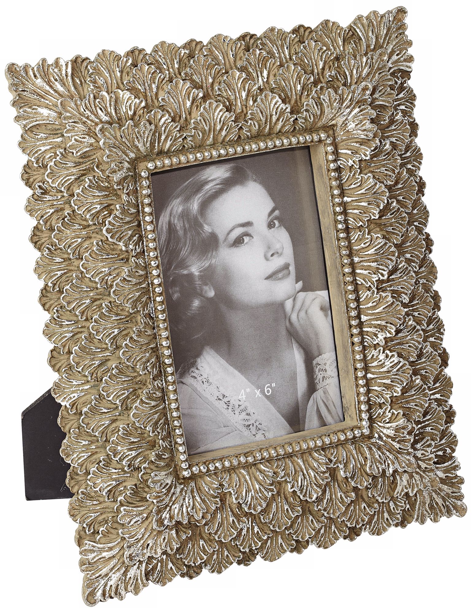 Bronze and Silver Leaf Rectangular 4x6 Picture Frame