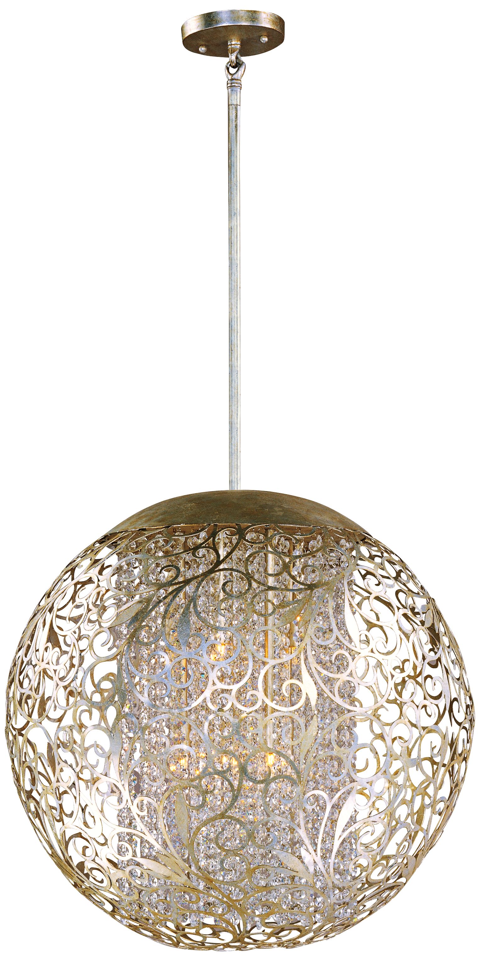 Maxim Arabesque 23" Wide Round Golden Silver Pendant Light
