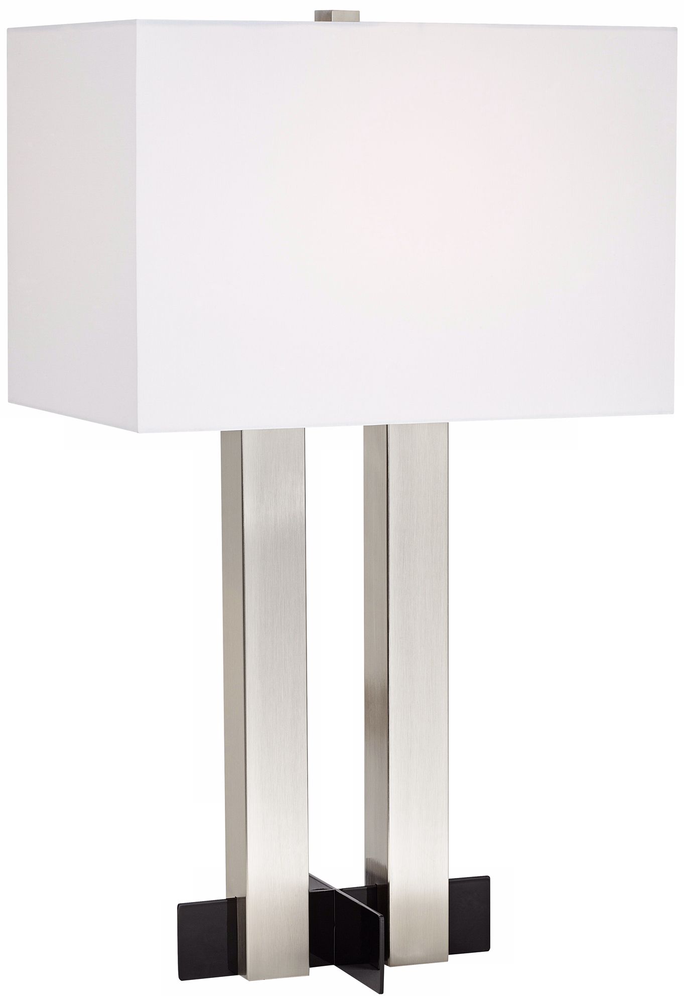 Twin Column 28" High Steel Table Lamp