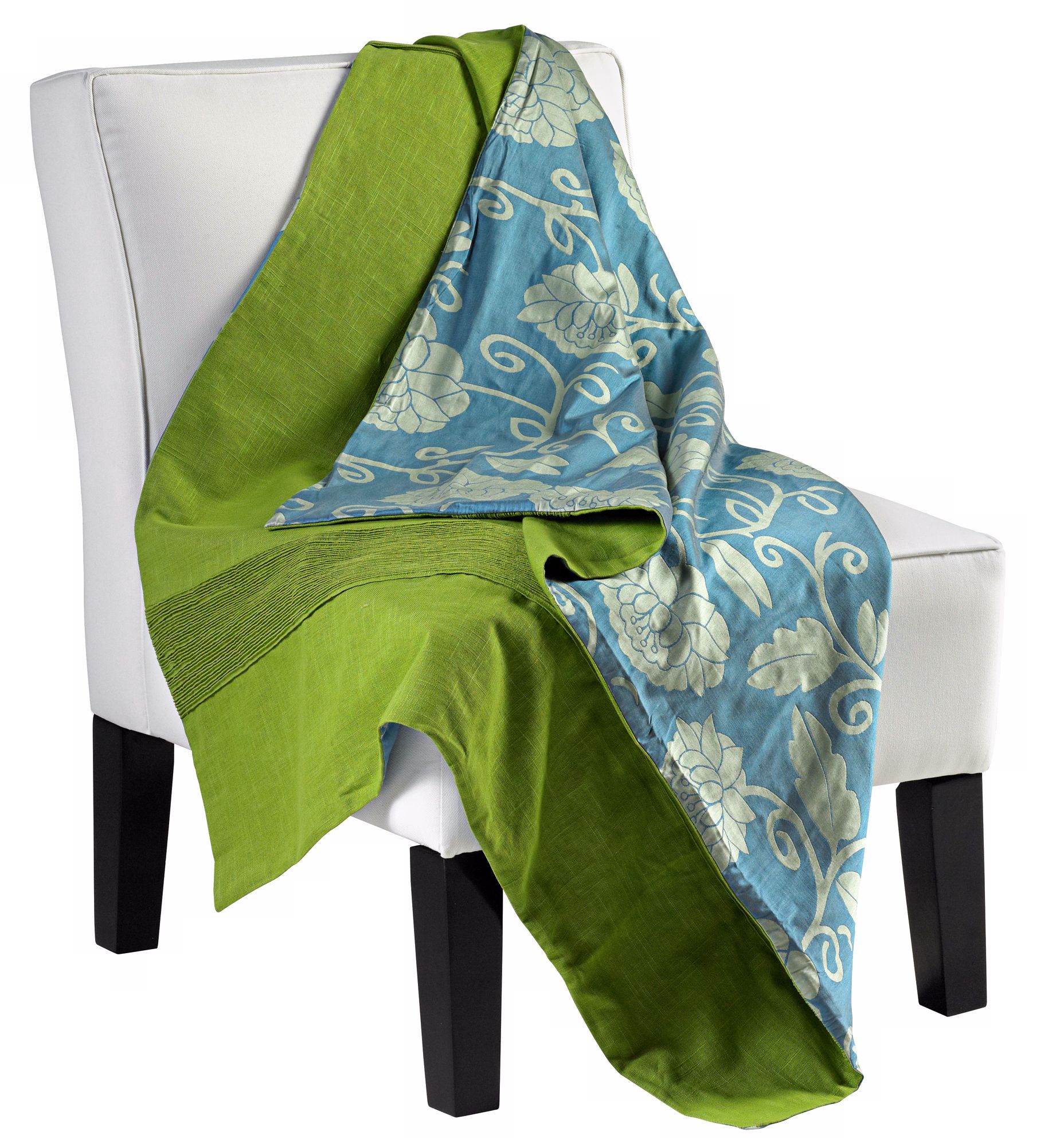 Fresca Reversible Green / Blue Throw