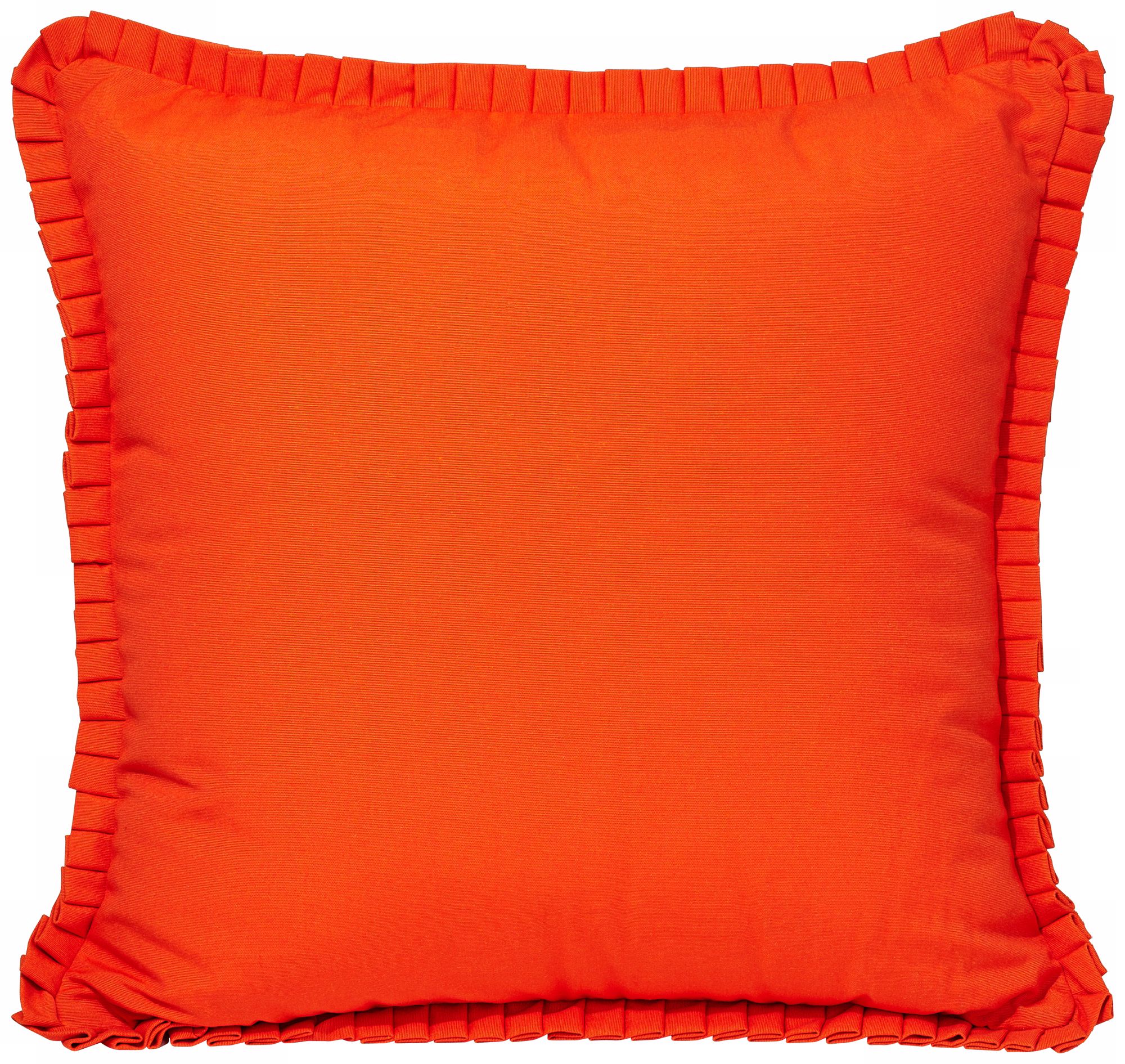 Tangerine 18" Square Ruffled Decorative Pillow
